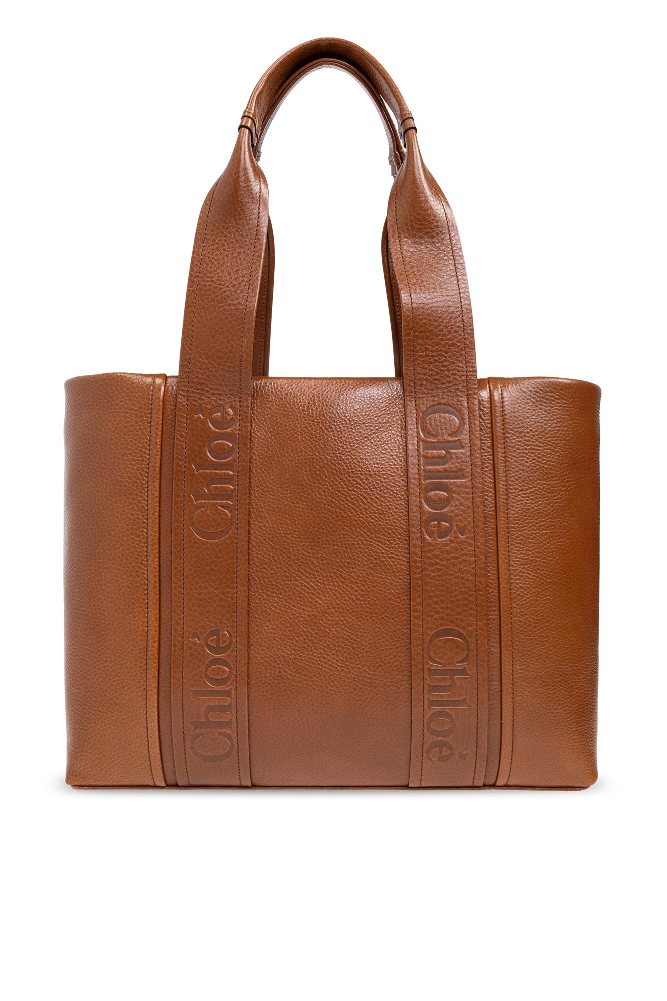 トートバッグ Chloe Medium Woody Tote Bag Brown CH25158B-Chloe-Woody-dark-