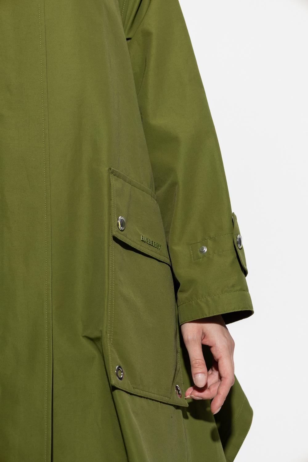 Burberry 'wingmore' Oversize Coat in Green | Lyst
