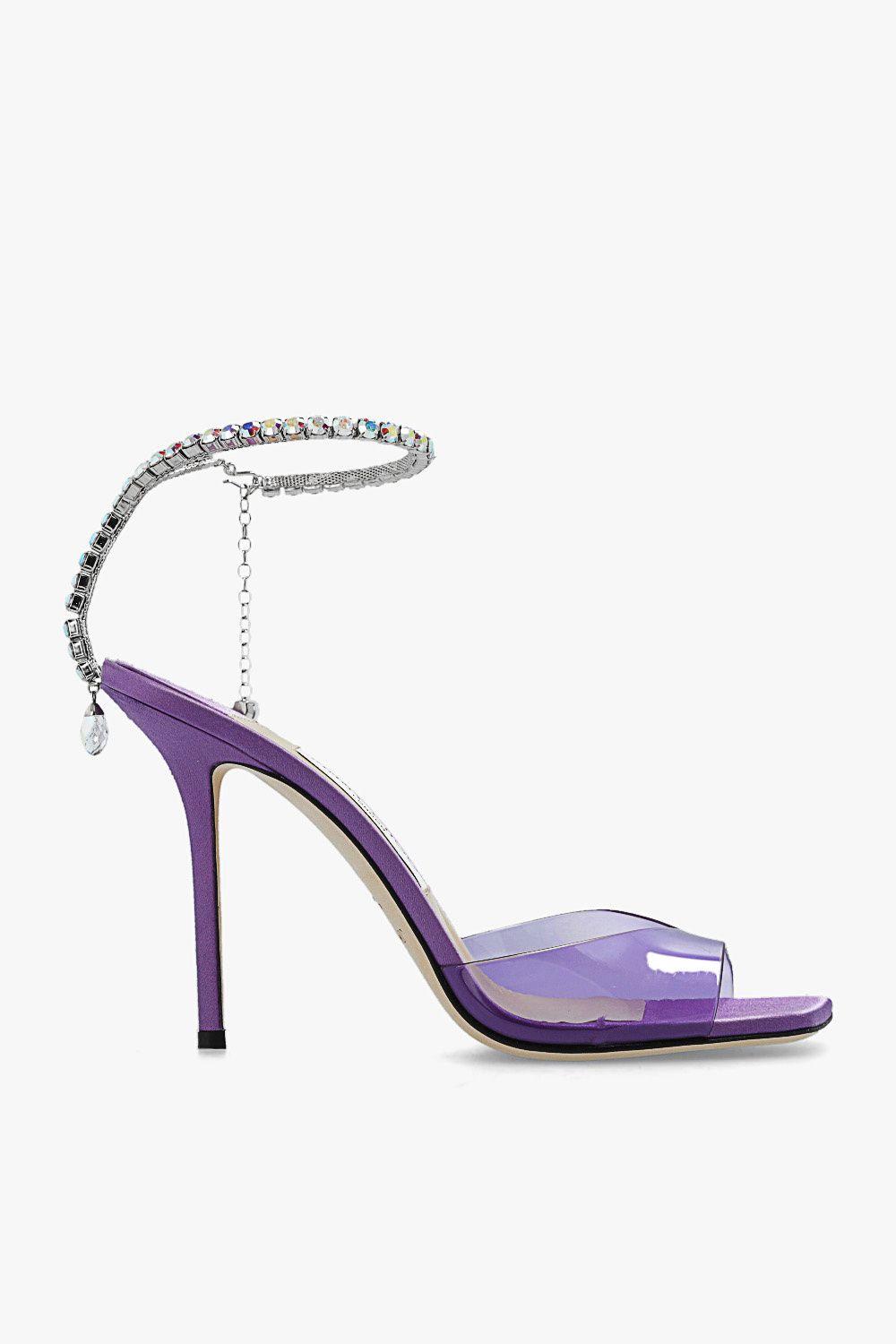Jimmy Choo 'saeda' Heeled Sandals in Purple | Lyst