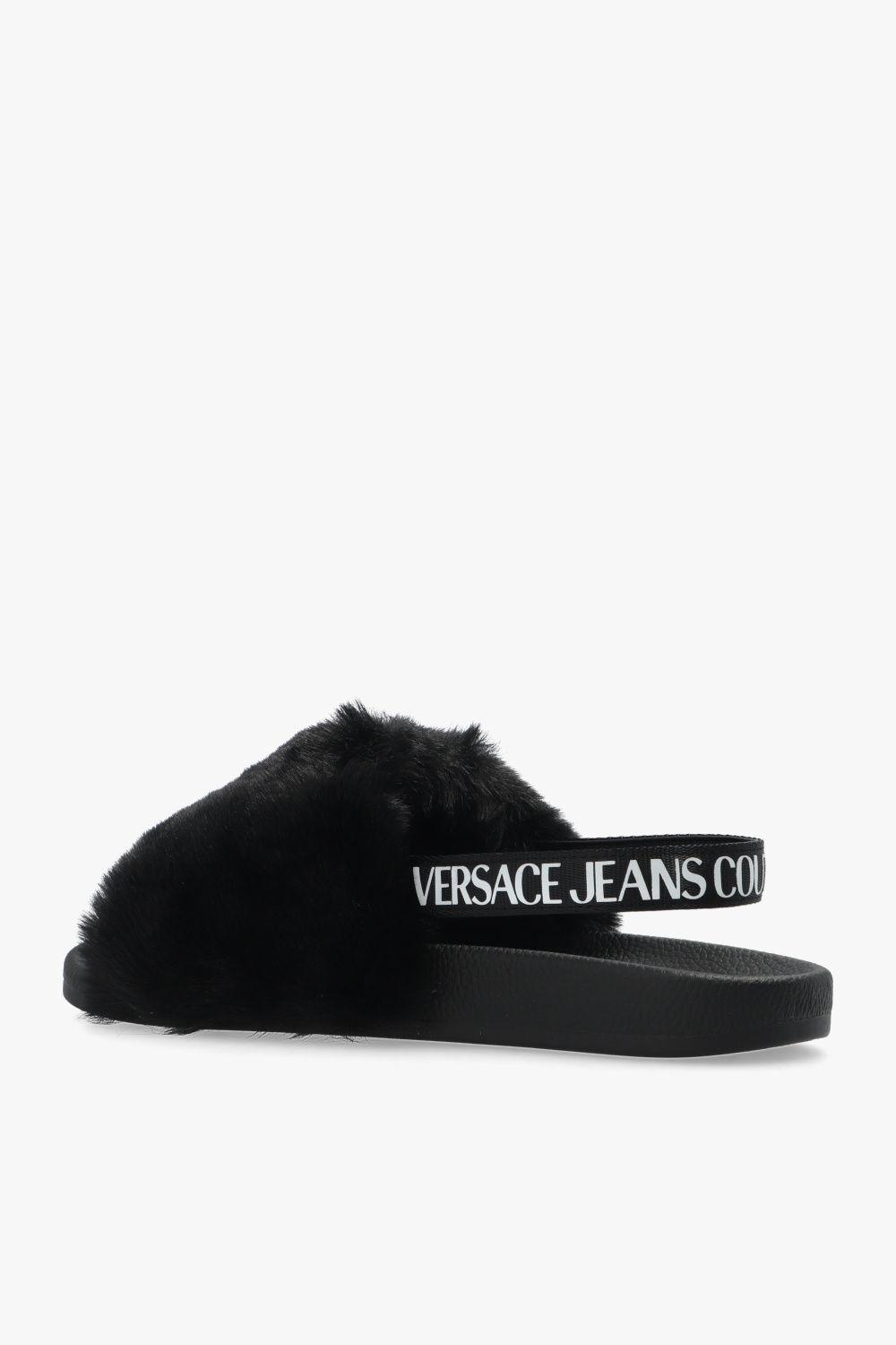 Versace Jeans Couture Faux Fur Slides in Black Lyst