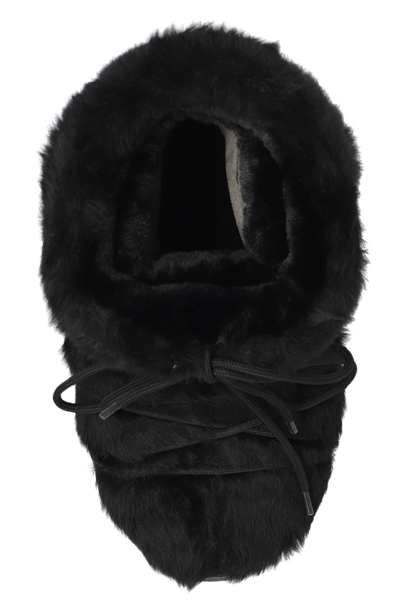 Moon Boot Black Icon Low Faux Fur, Footwear