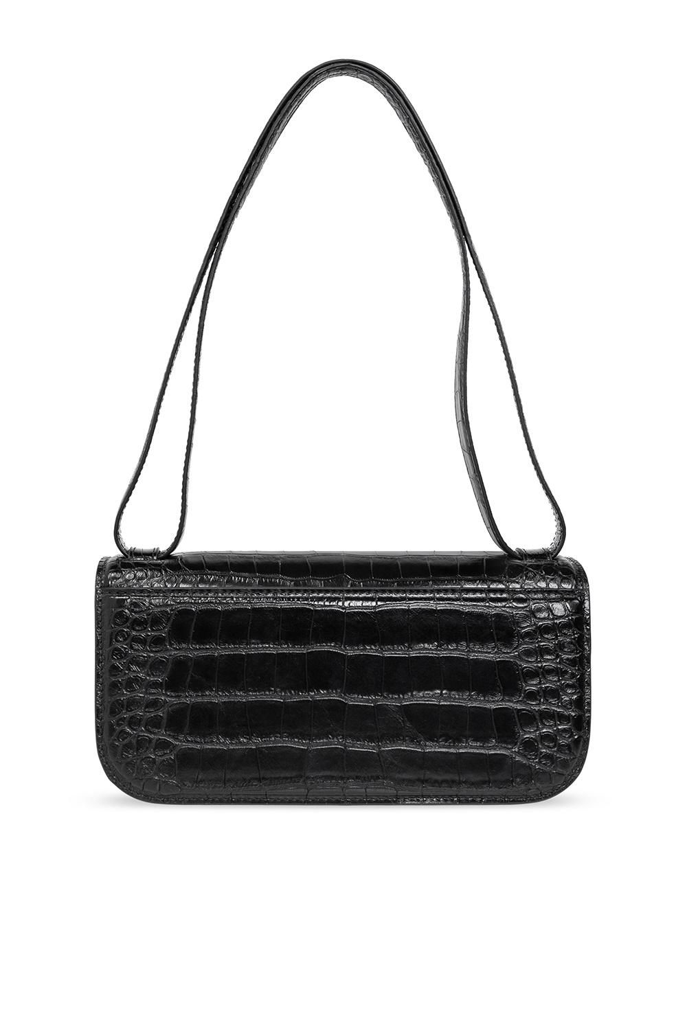 BALENCIAGA GOSSIP XS Chain Leather Shoulder Bag Black
