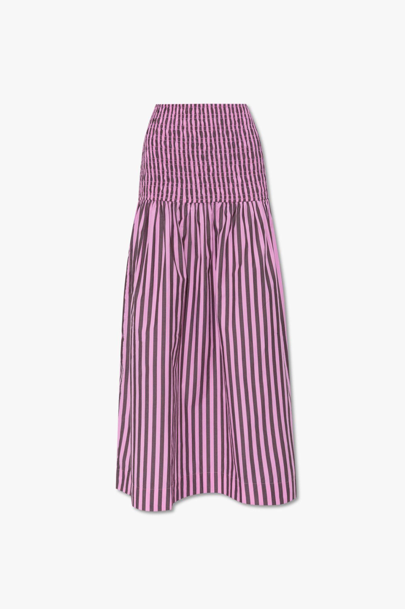 Ganni Striped Skirt in Purple | Lyst
