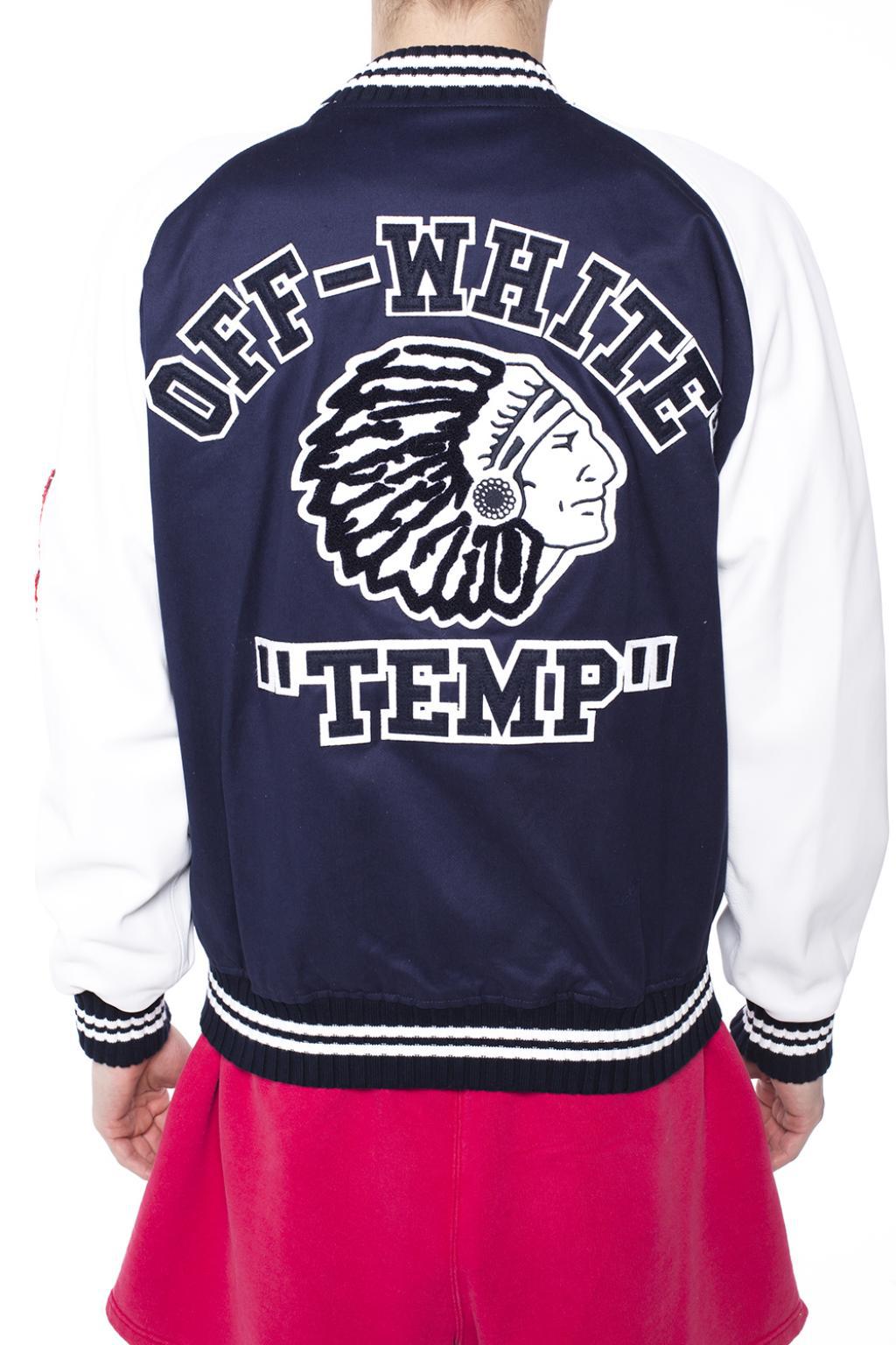 Off White c o Virgil Abloh Varsity Jacket in Blue for Men Lyst