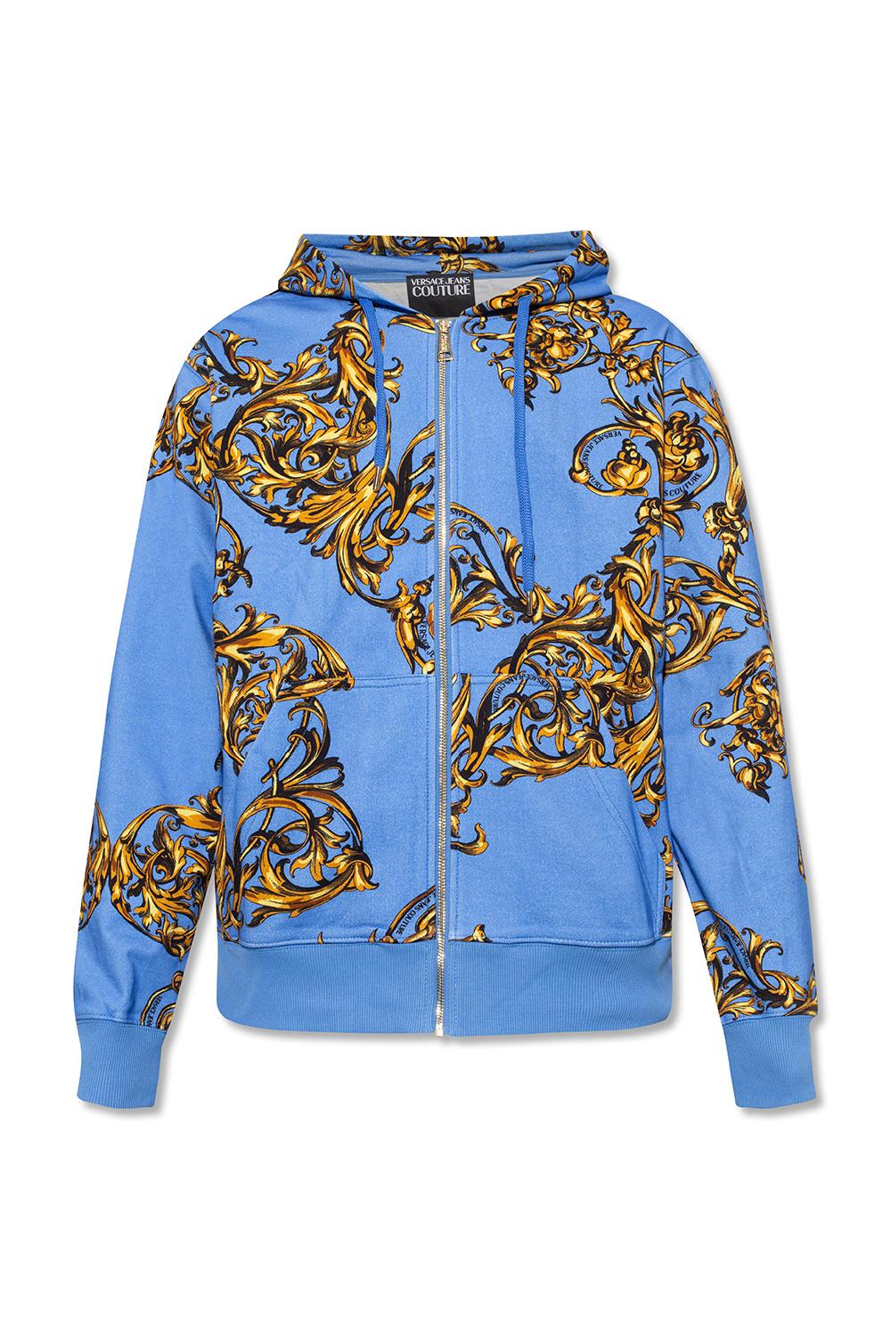 Versace Jeans Couture Denim Hoodie With 'garland' Motif in Blue for Men |  Lyst