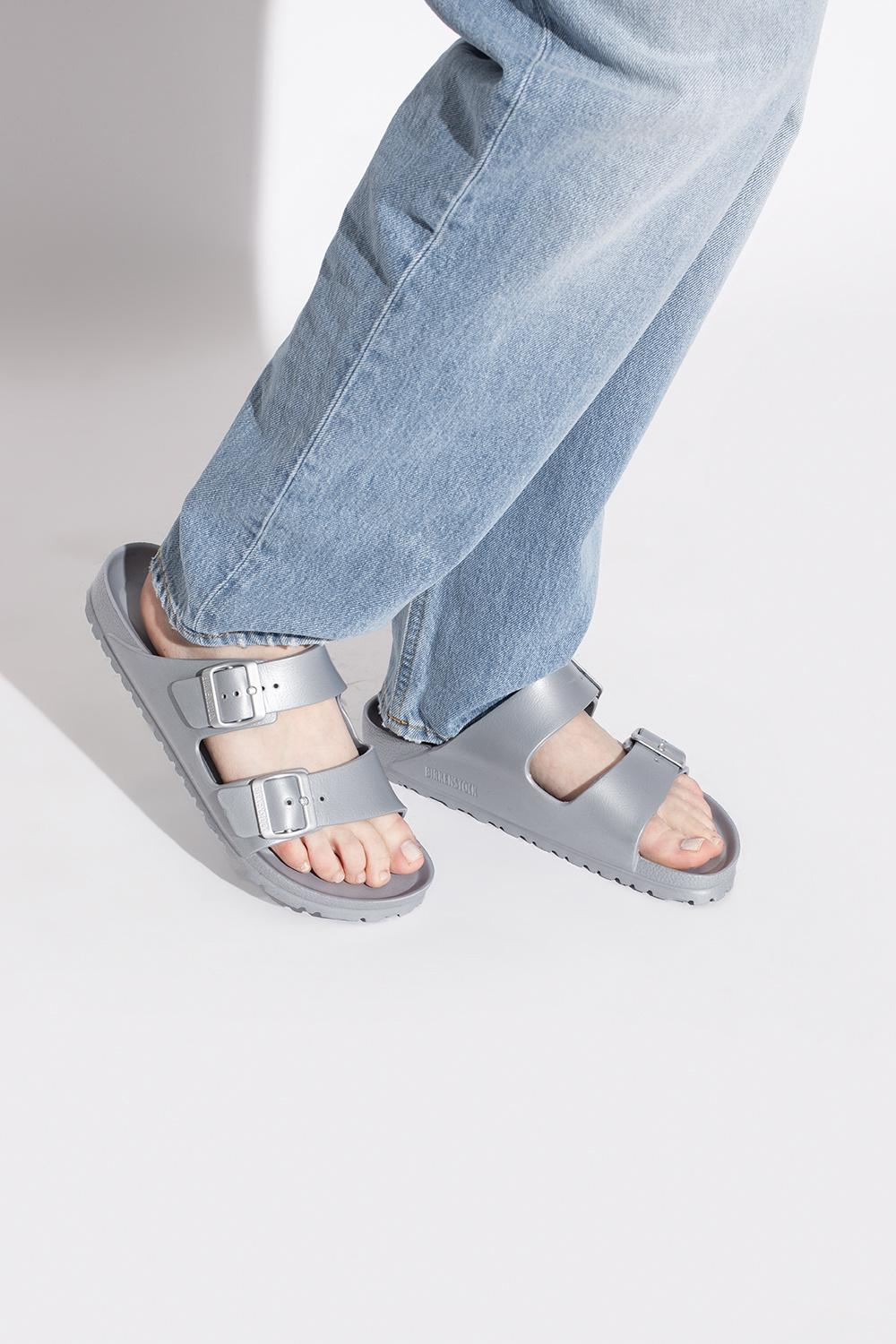 Birkenstock 'arizona Eva' Slides in Silver (Metallic) | Lyst