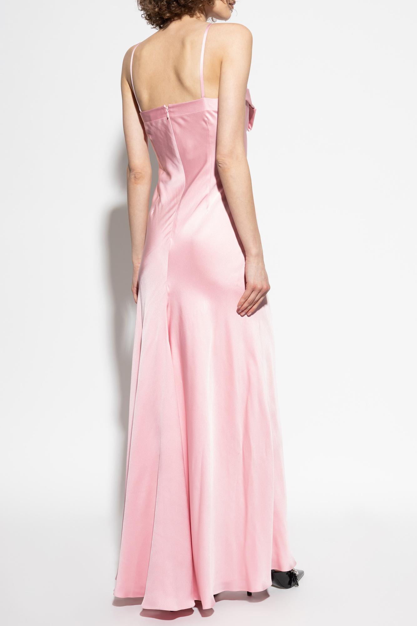 McQueen Satin Slip Dress in Pink | Lyst