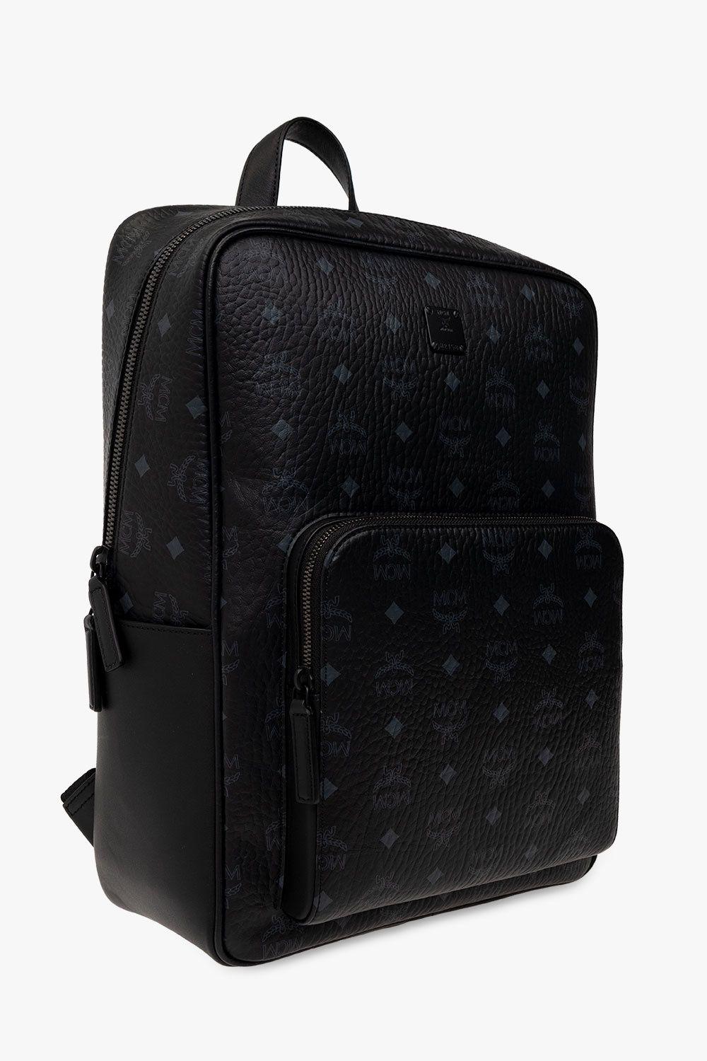 MCM Cubic Monogram Backpack in Black for Men