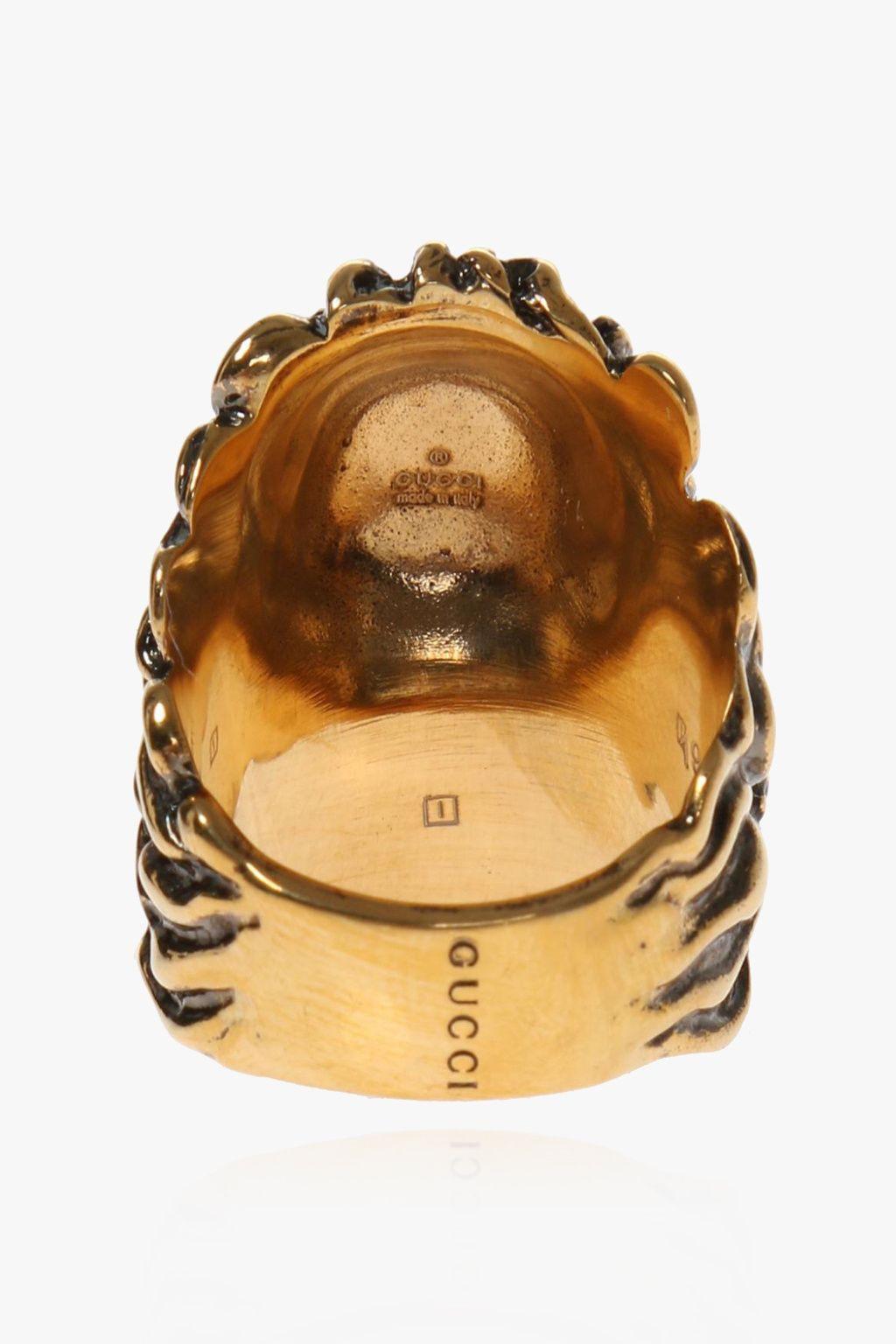 Gucci Lion Head Ring, in Black | Lyst
