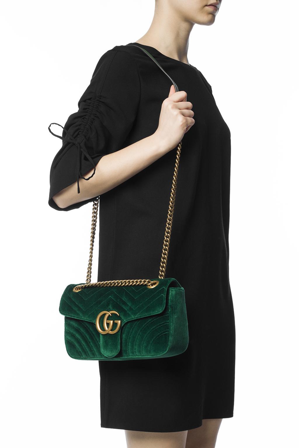 velvet green gucci bag