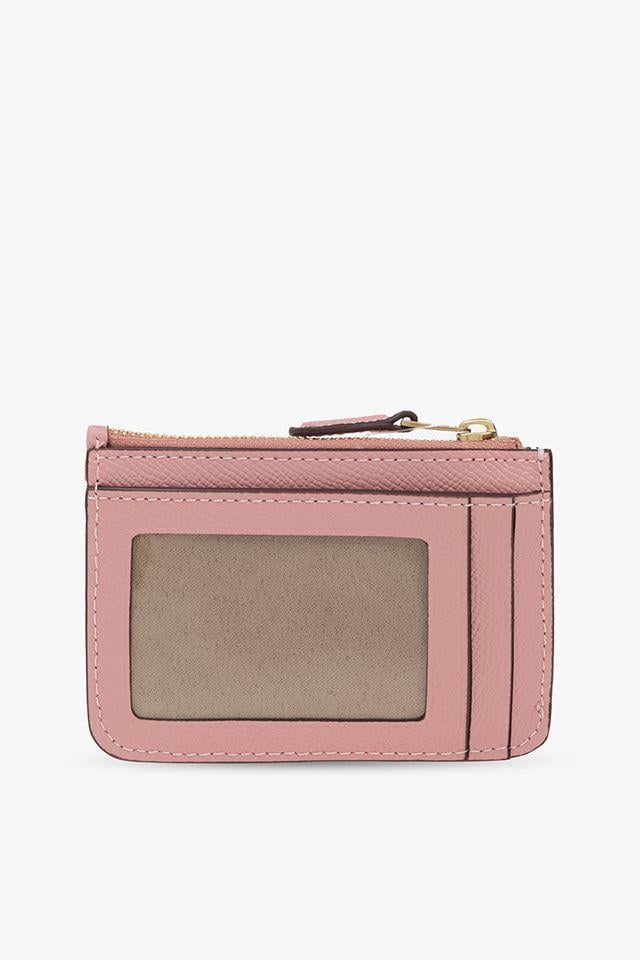 COACH Zip-up Card Holder in Pink | Lyst