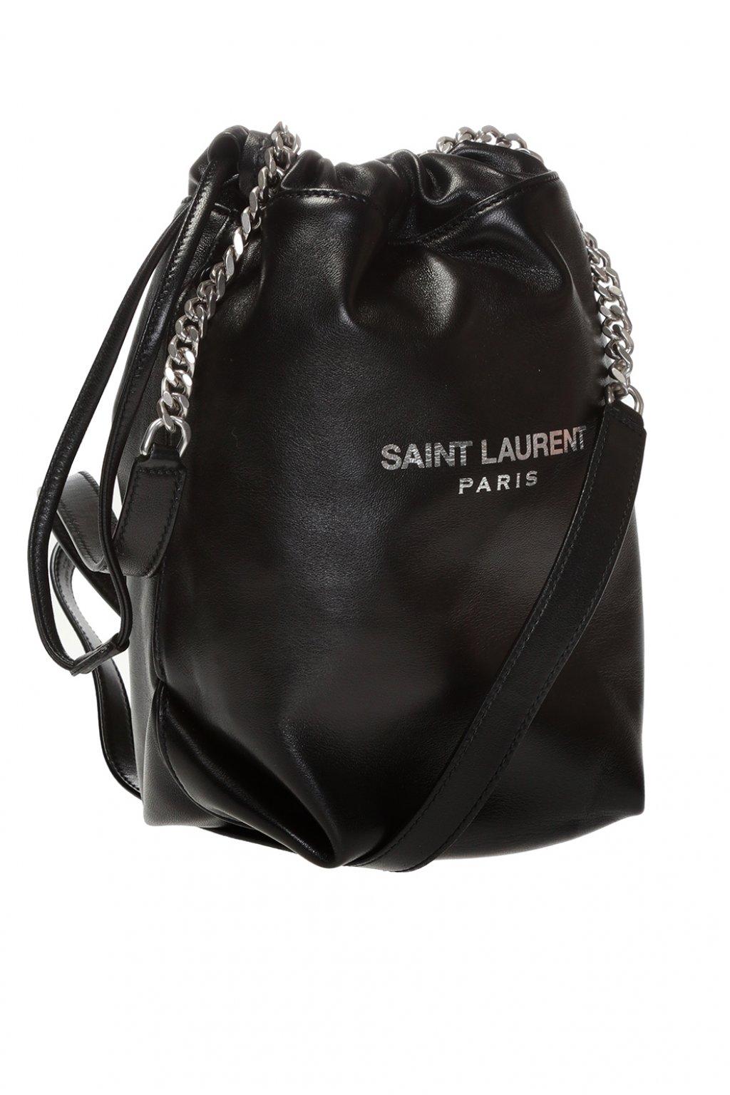 Saint Laurent Leather 'teddy' Bucket Bag in Black - Lyst