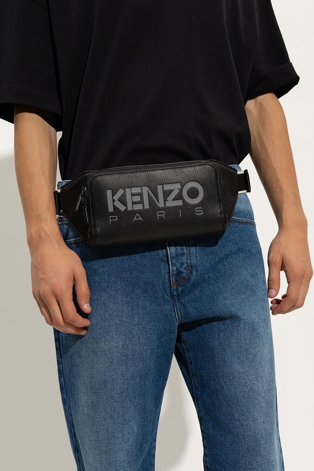 KENZO Leather Belt Bag in Black for Men | Lyst
