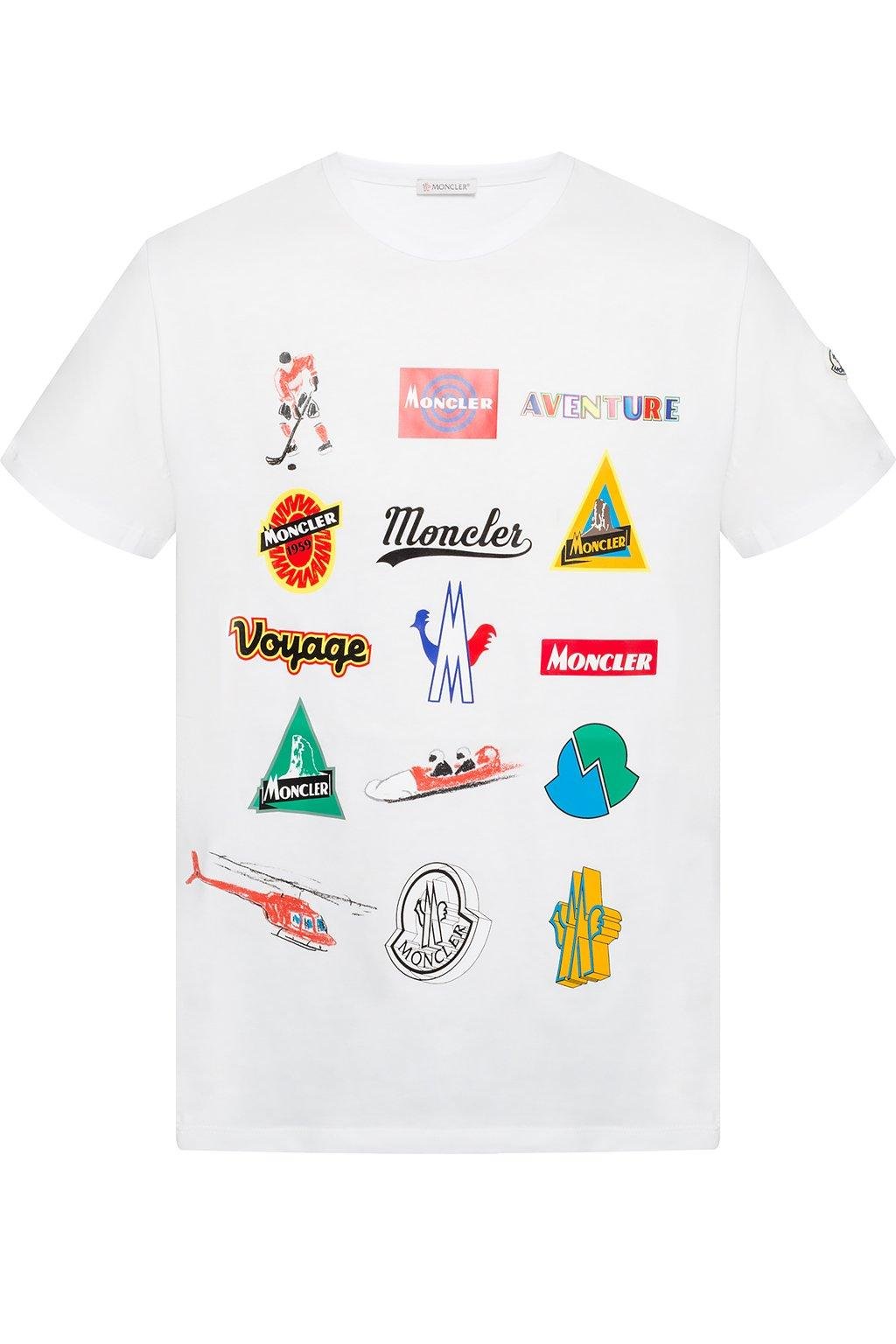Moncler Multi Logos Print T-shirt in White for Men | Lyst