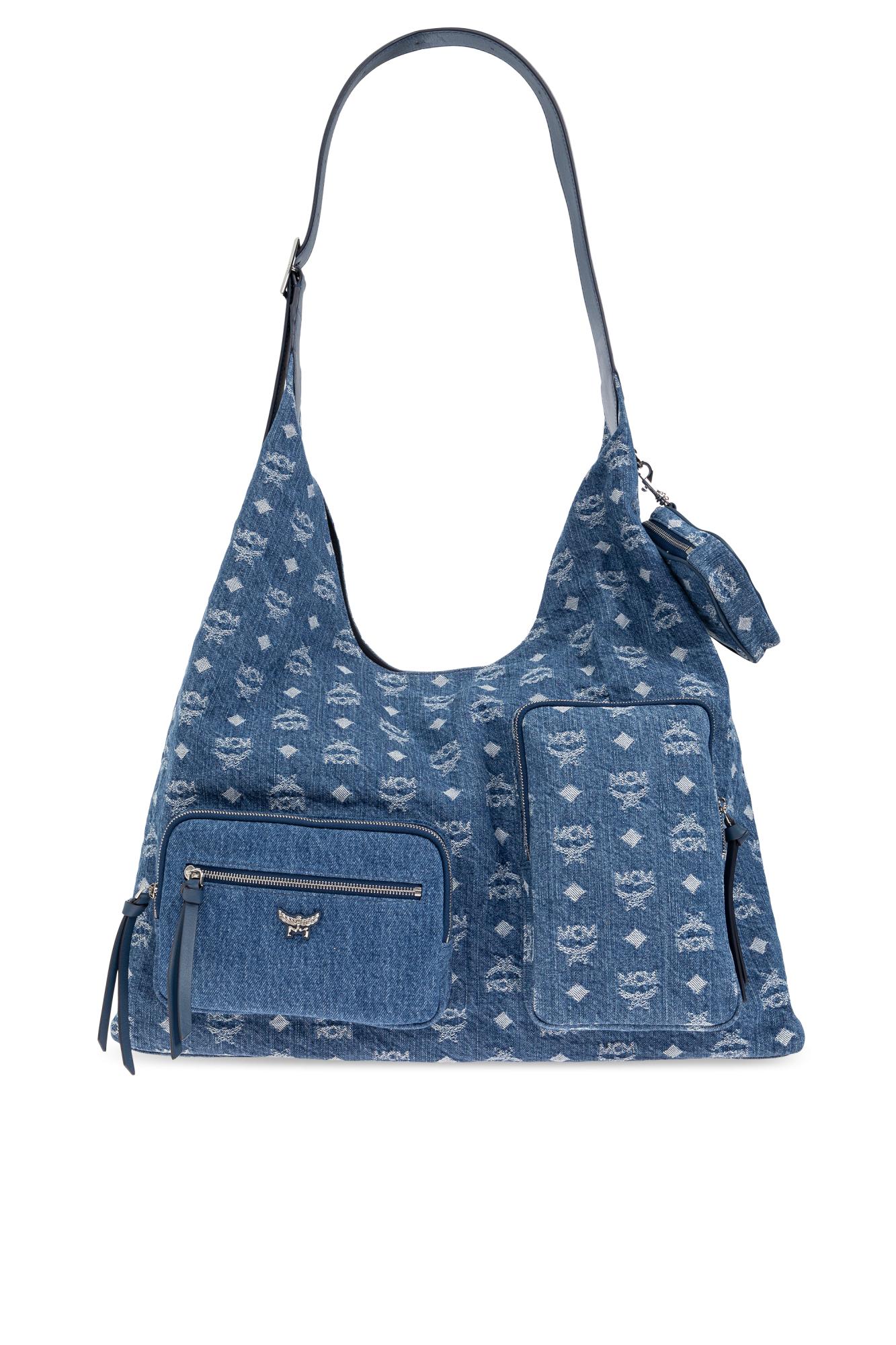 MCM Denim Shoulder Bag in Blue | Lyst