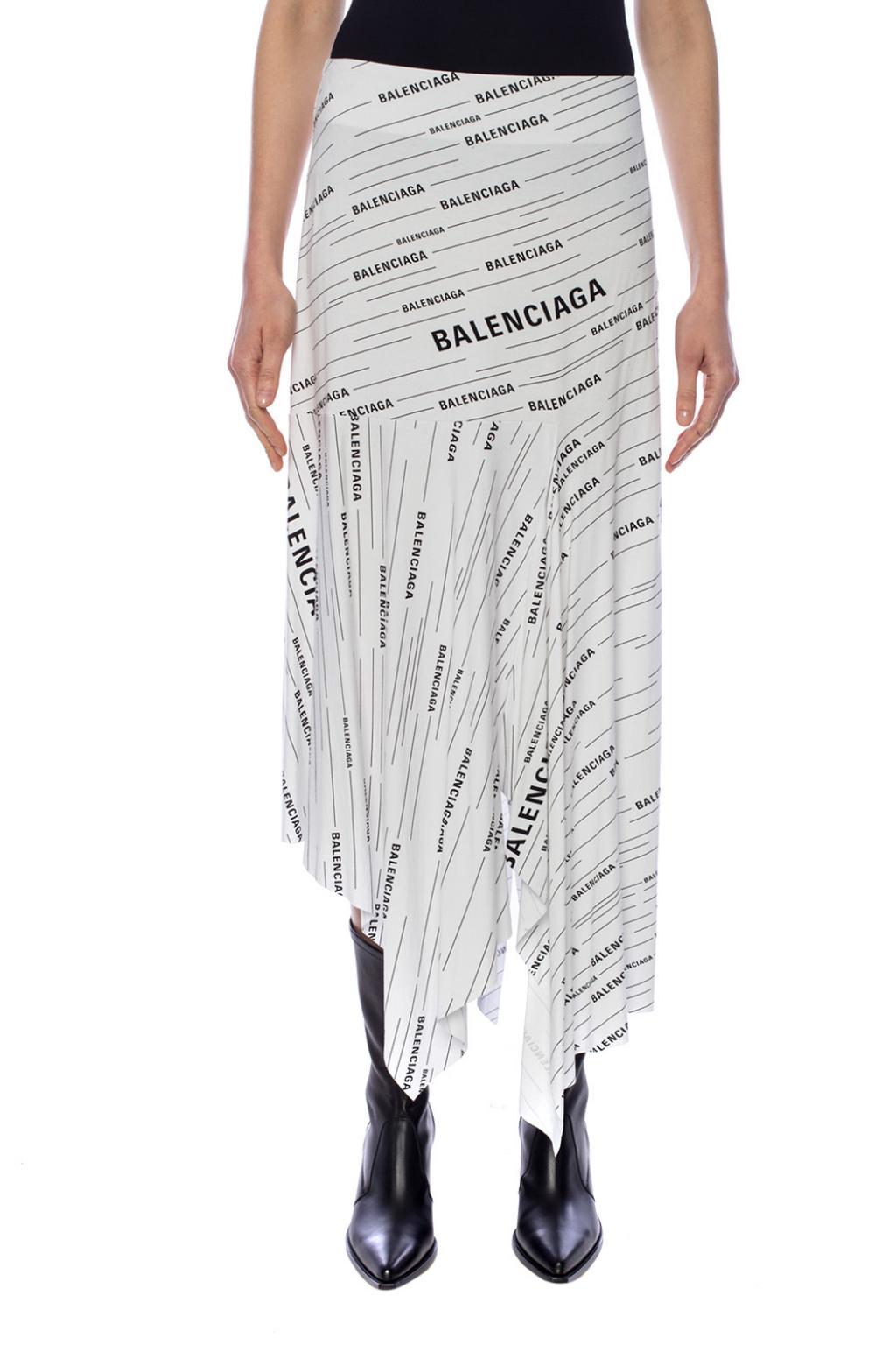 Balenciaga Synthetic Volant Asymmetric Printed Stretch-jersey 