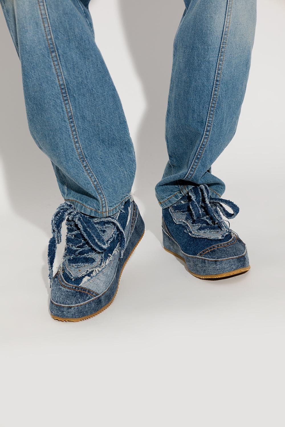 blue denim sneakers