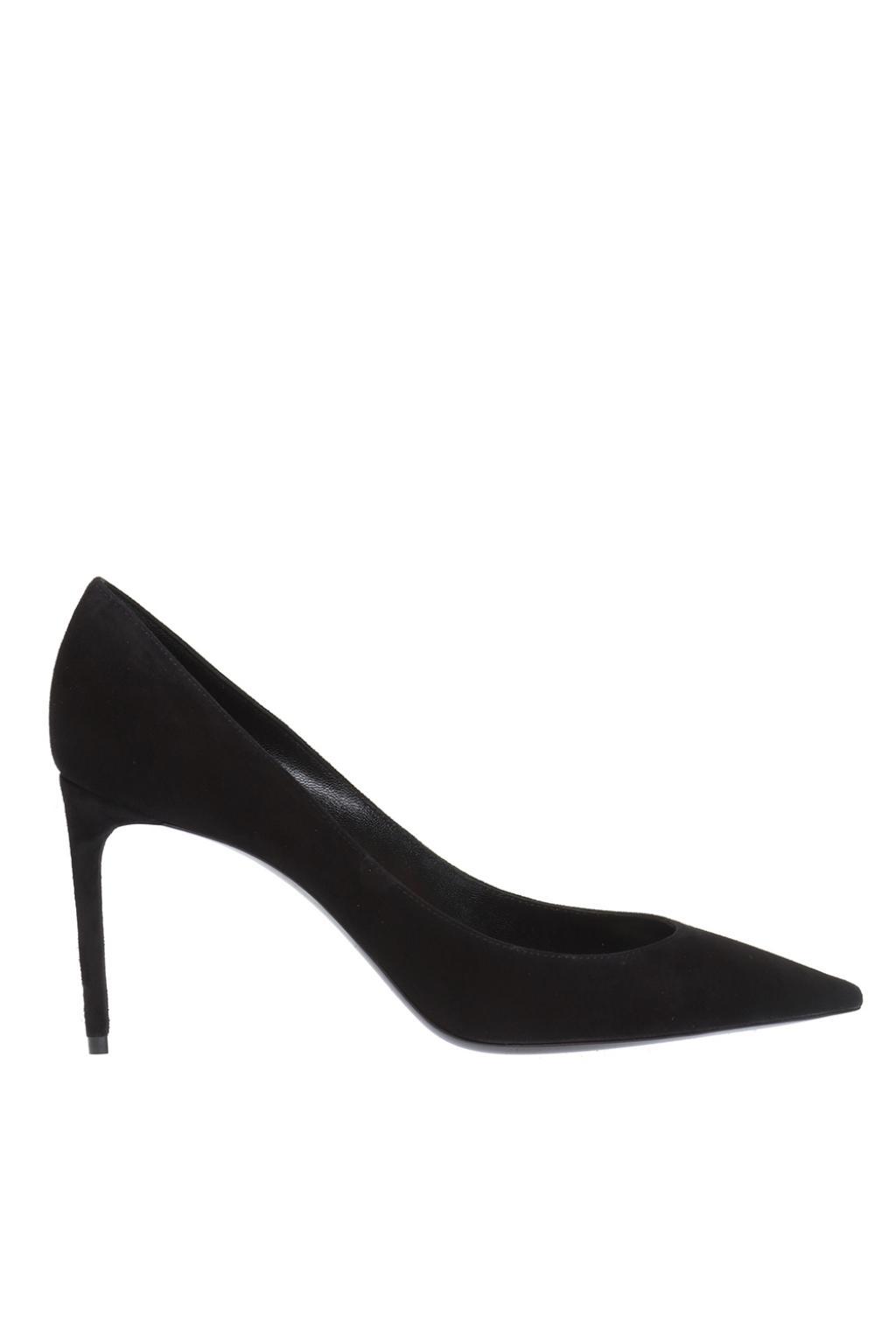 Saint Laurent Suede 'zoe' Stiletto Pumps in Black Lyst