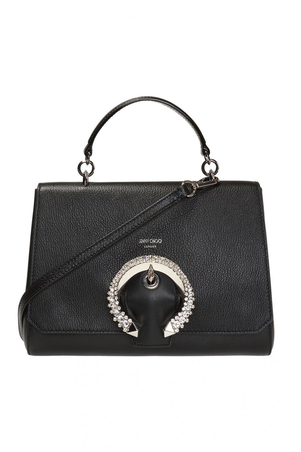 Jimmy Choo Leather 'madeline' Shoulder Bag in White Black (Black) Lyst