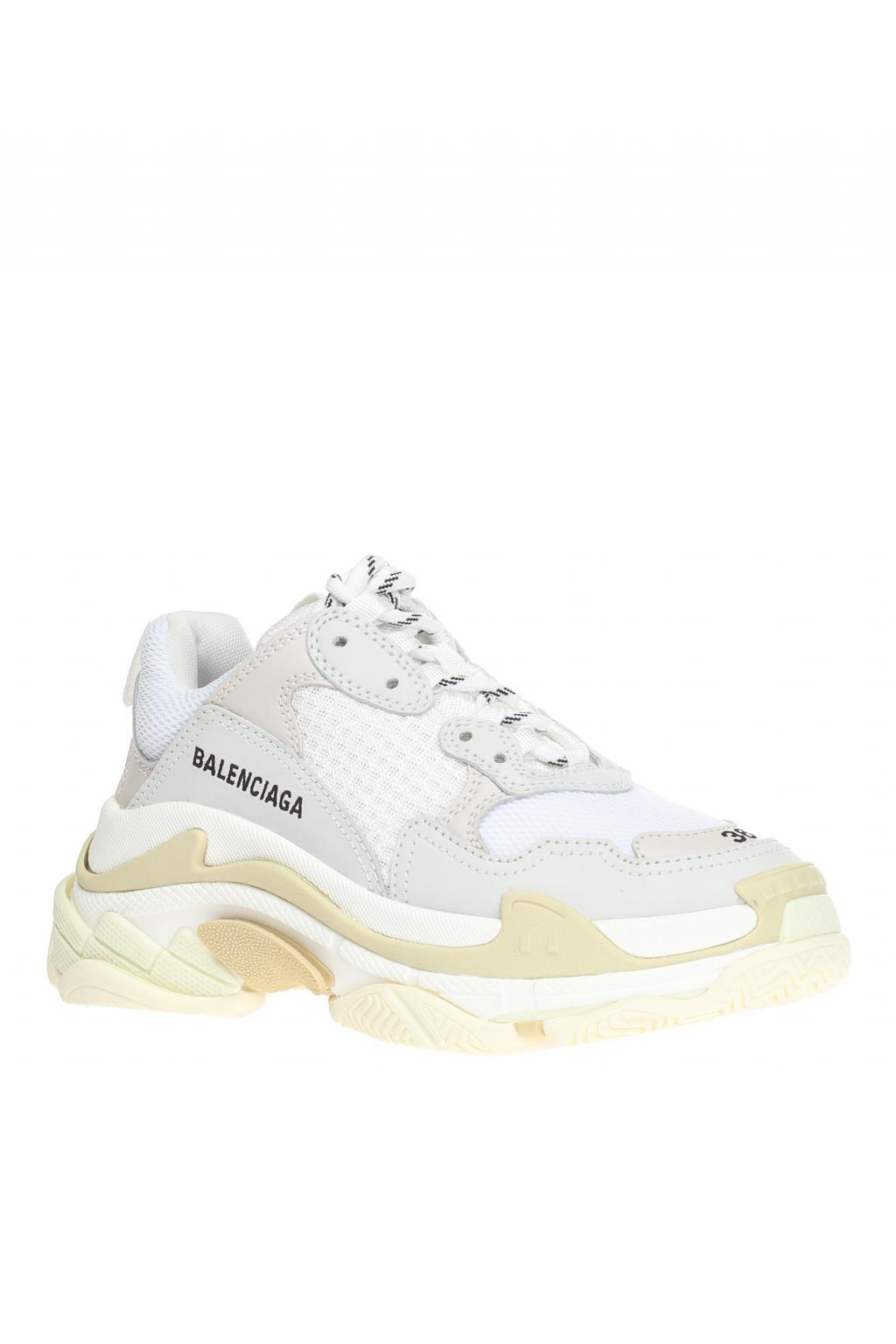 Balenciaga Leather 'triple S' Sneakers in White - Lyst