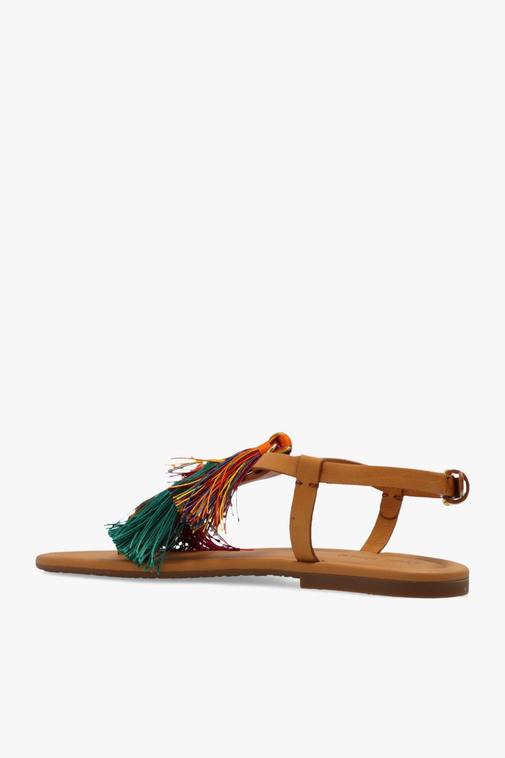 See By Chloé 'kime' Sandals With Tassels in Brown | Lyst