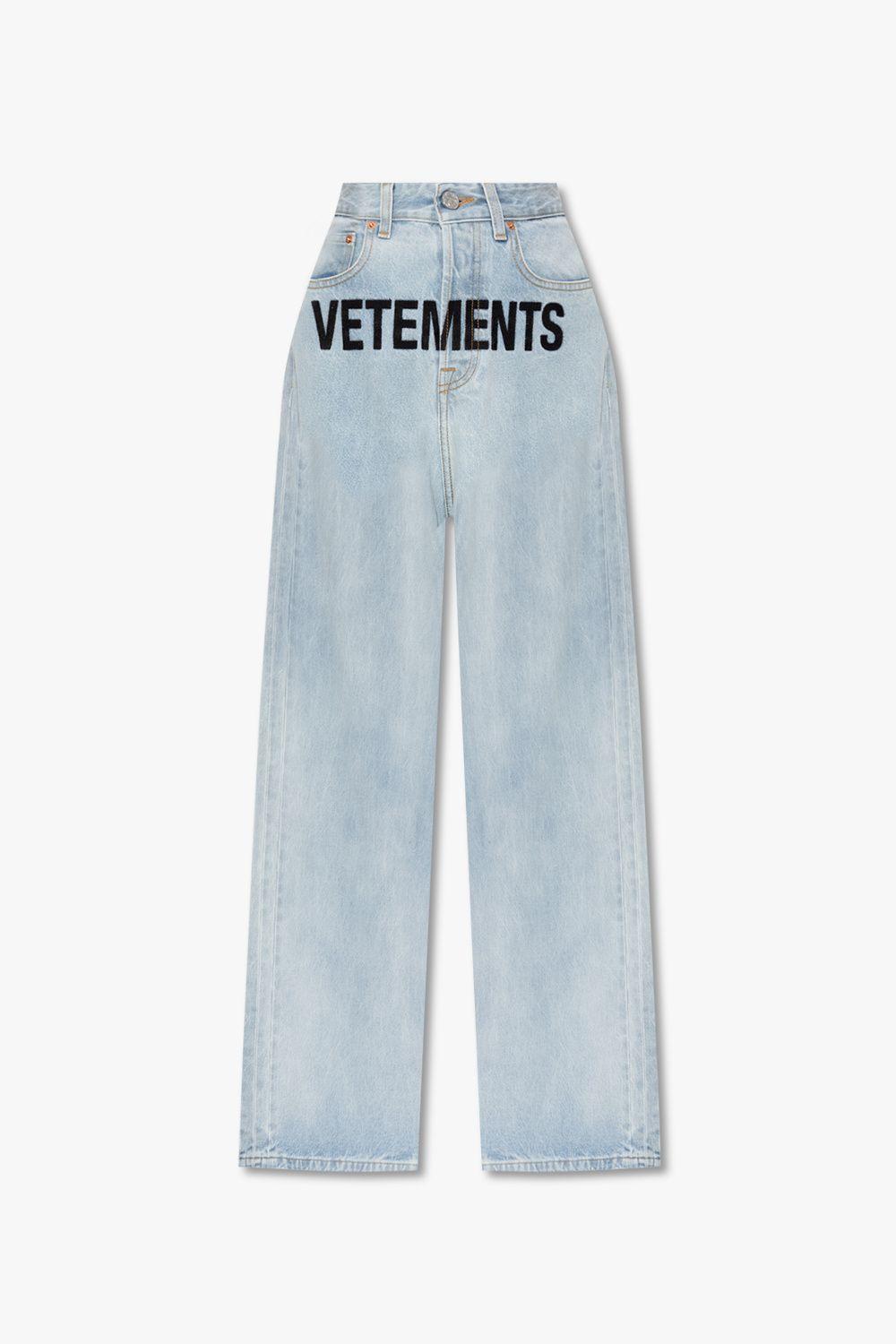 Vetements Jeans With Logo in Blue | Lyst