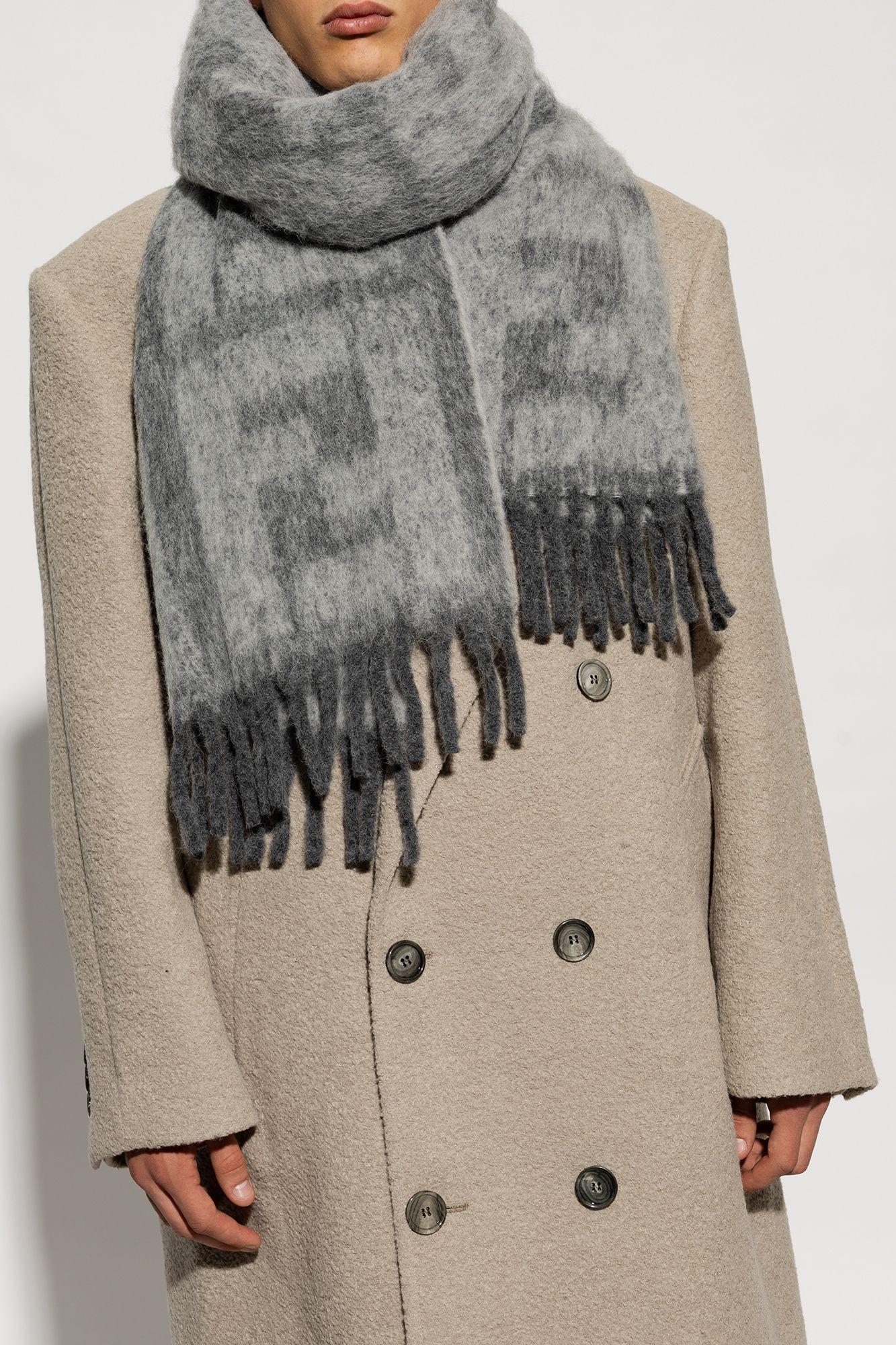 Monogram Wool and Cashmere Graphite Scarf