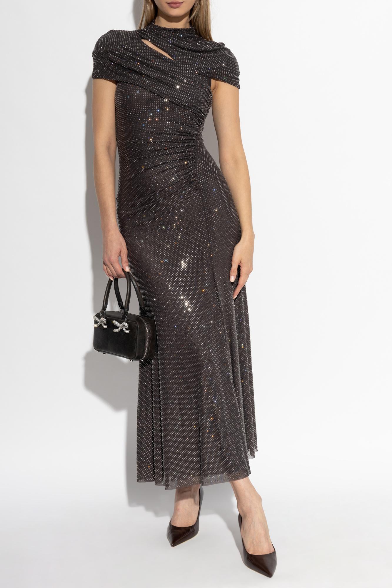 knee length dresses for ladies Grid Sequin Midi Dress
