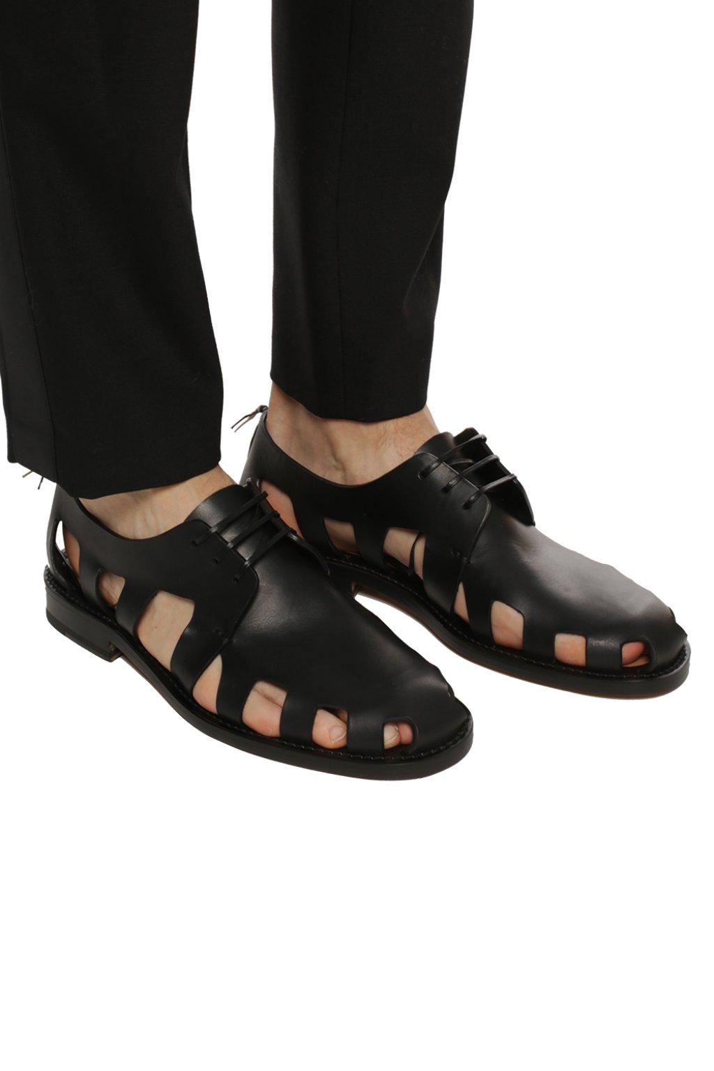 Bottega Veneta Cut-out Derby Shoes in Black for Men | Lyst