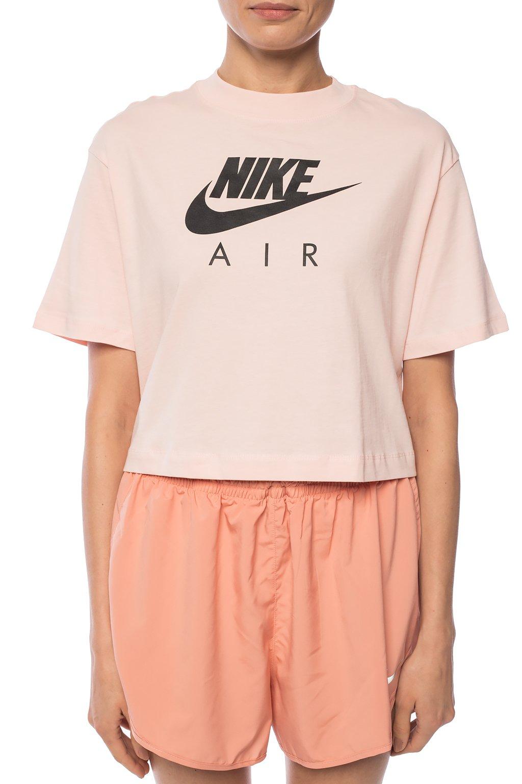 pink nike logo t shirt