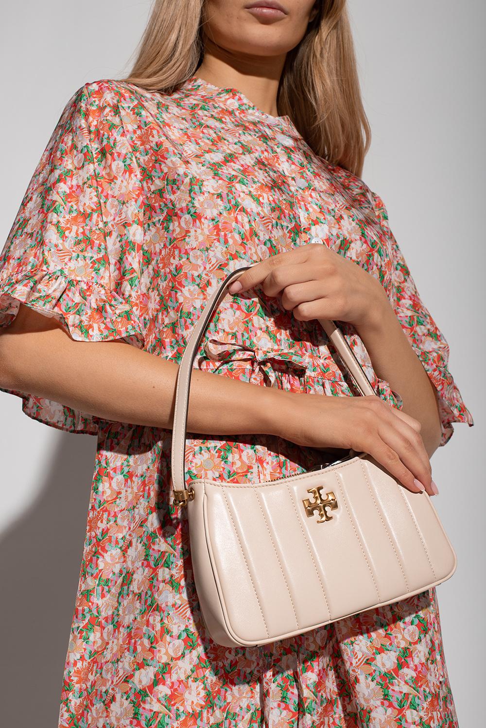 Kira Small Leather Shoulder Bag in Beige - Tory Burch