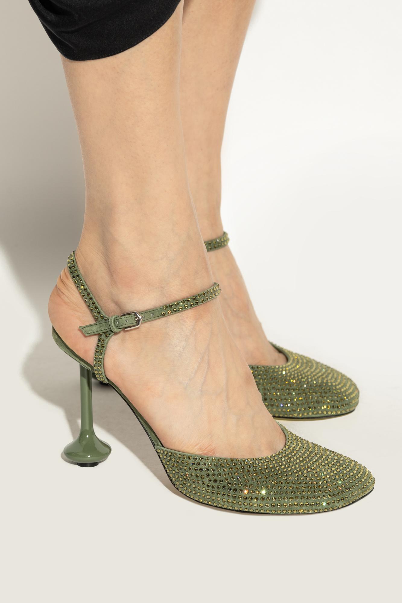 パンプス LOEWE GREEN STRASS ANKLE DECOLLETE TOY Loewe Green strass ankle décolleté toy | TheDoubleF
