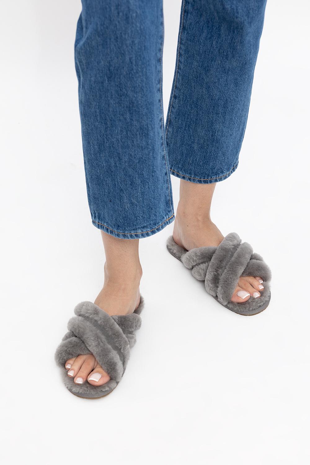 laton fur ugg slides
