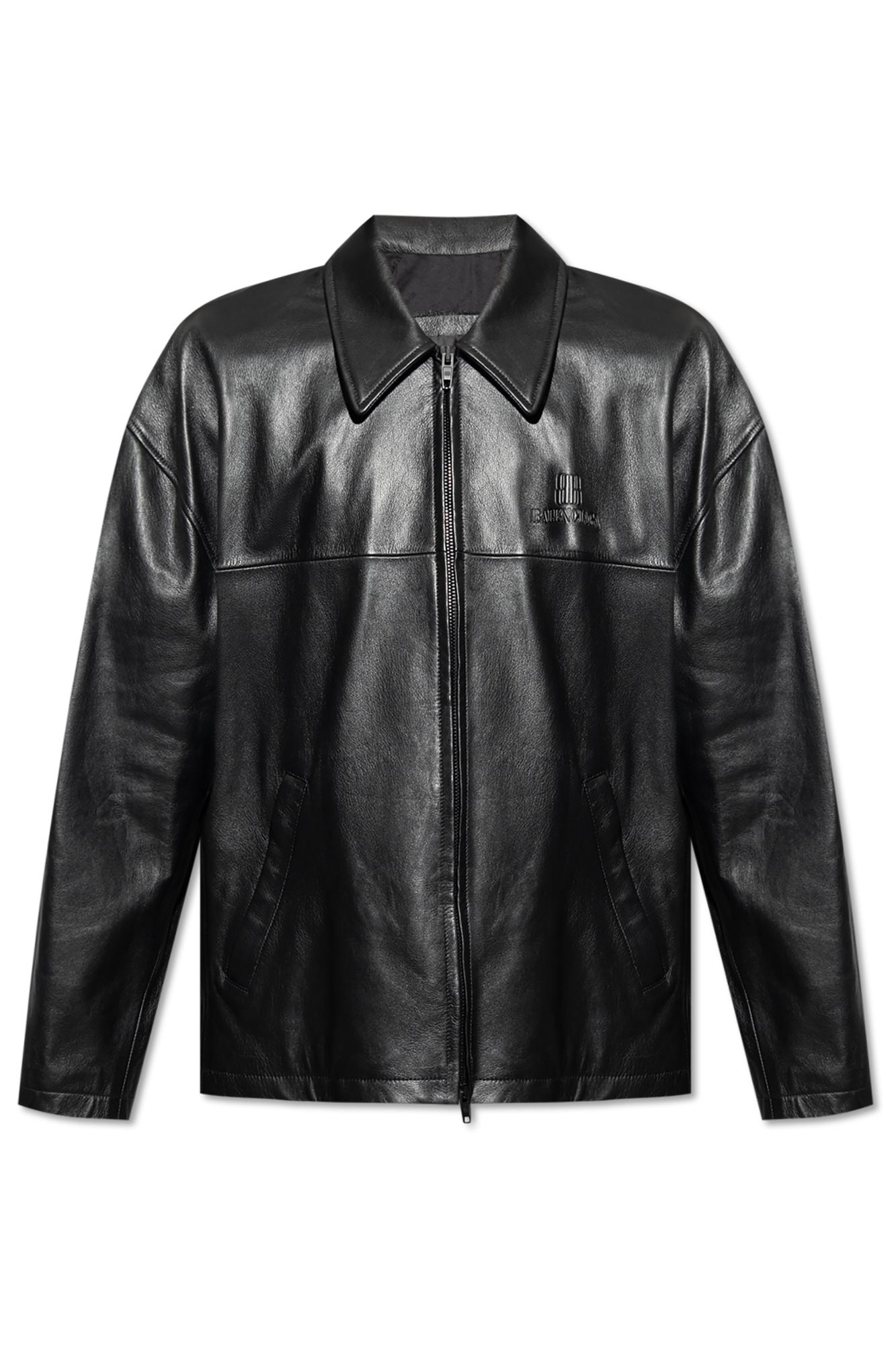 Balenciaga Lambskin Leather Jacket in Black for Men | Lyst