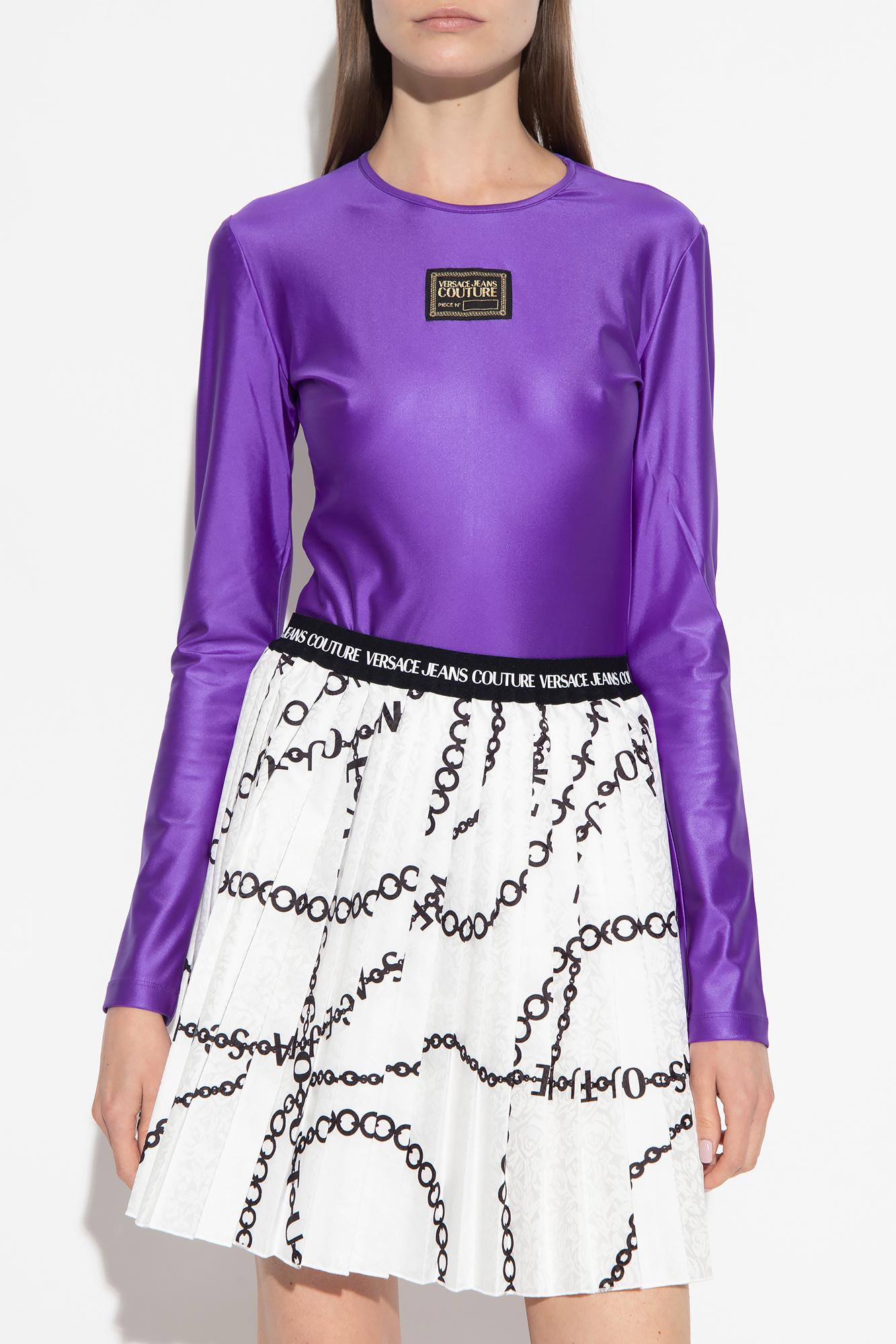 Versace Jeans Couture Patched Bodysuit in Purple