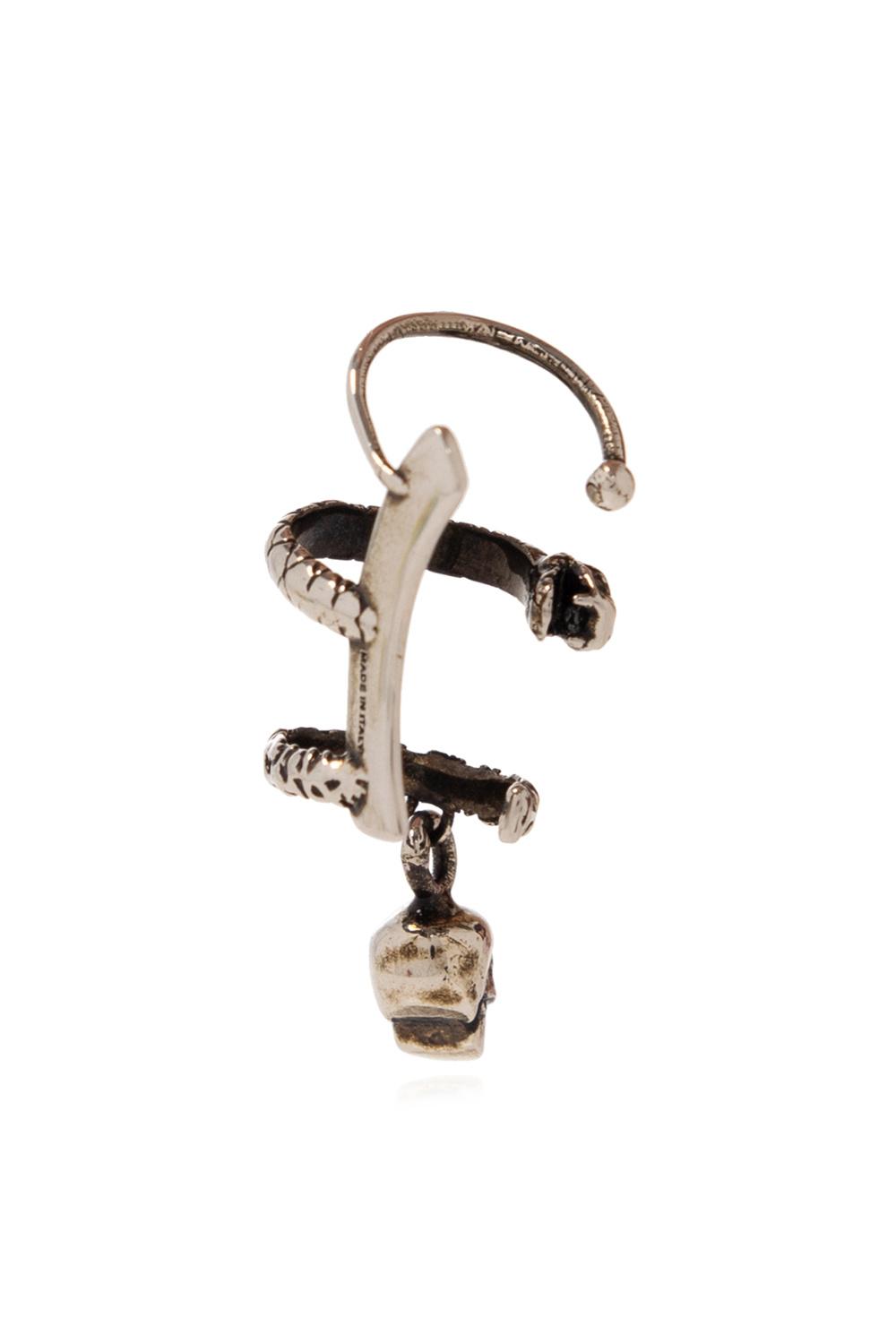 Metallic Alexander McQueen Brass Ear Cuff in Silver Mens Accessories Cufflinks for Men 