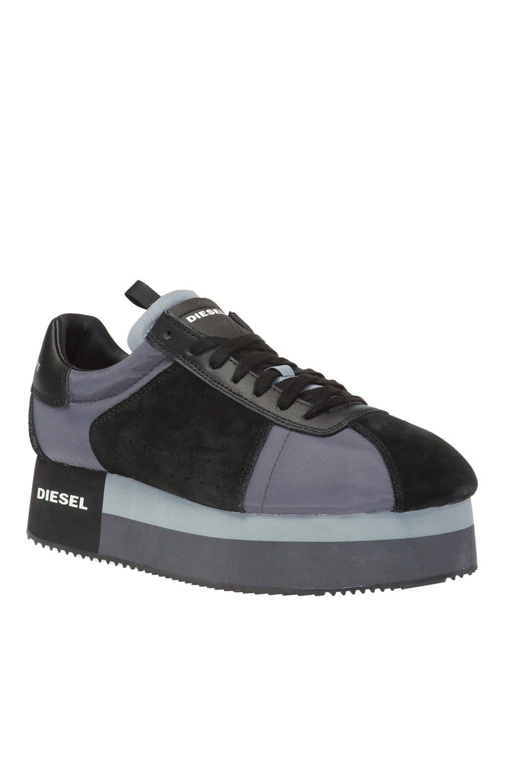 diesel panelled platform sneakers