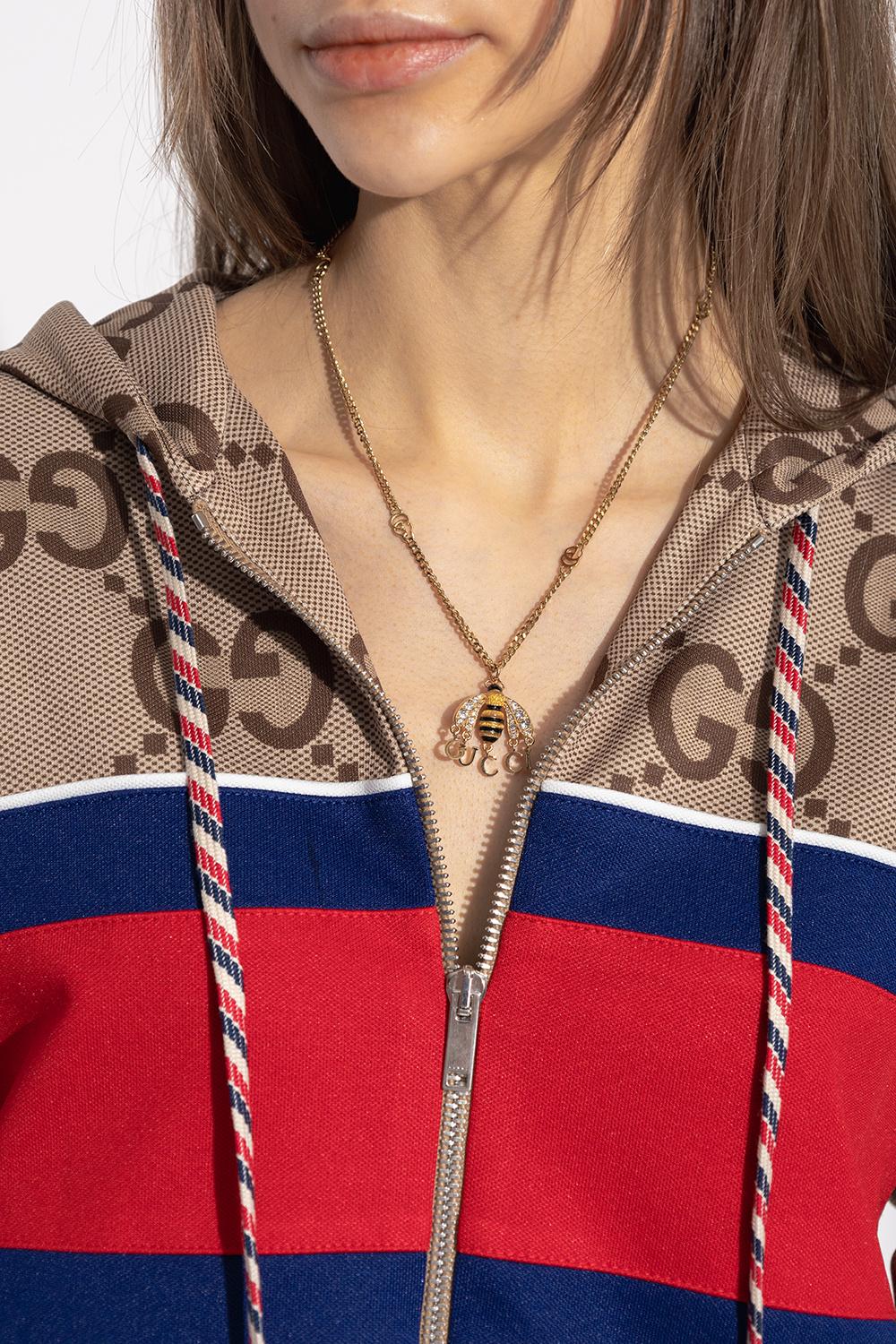 Gucci Bee Necklace in Red | Lyst