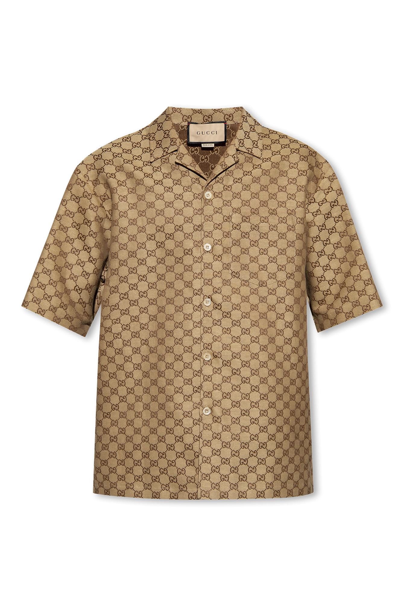 Gucci Monogrammed Shirt in Natural for Men Lyst