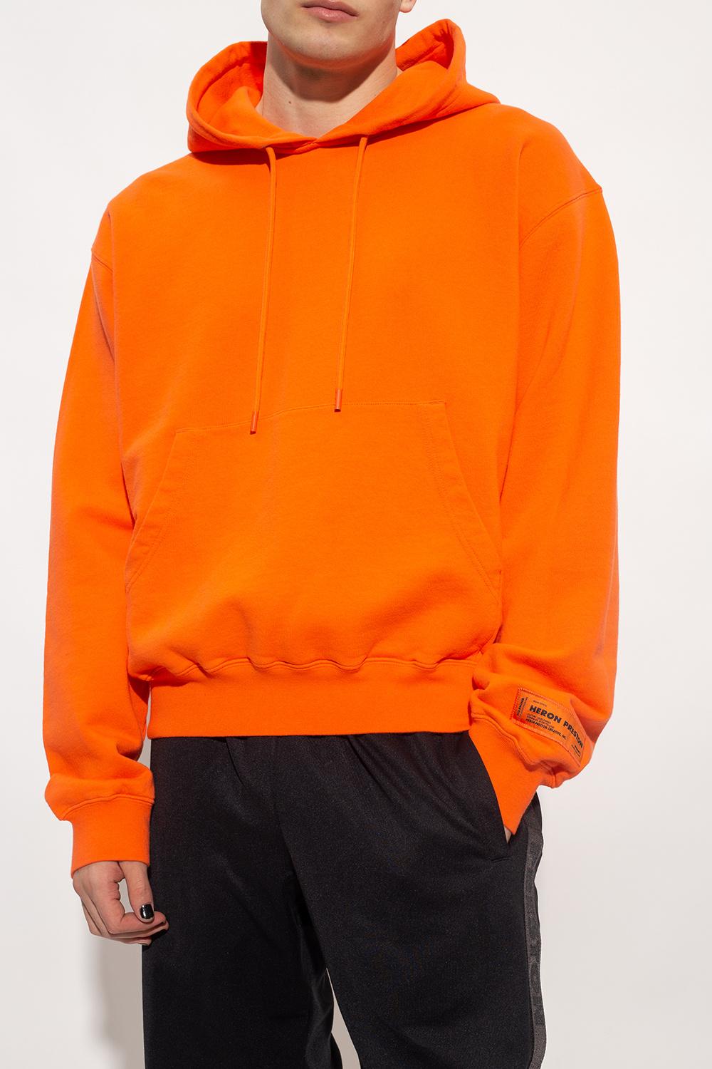 Heron Preston Men s Orange Hoodie With Logo