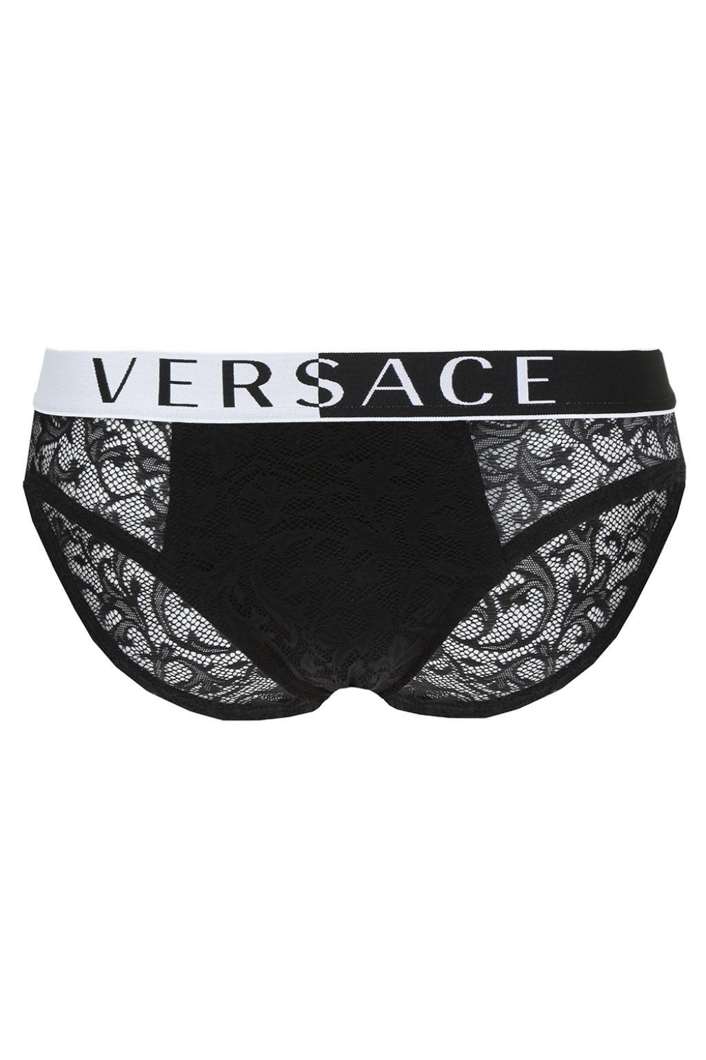 Versace Luxe Lace Midi Men's Brief Black 