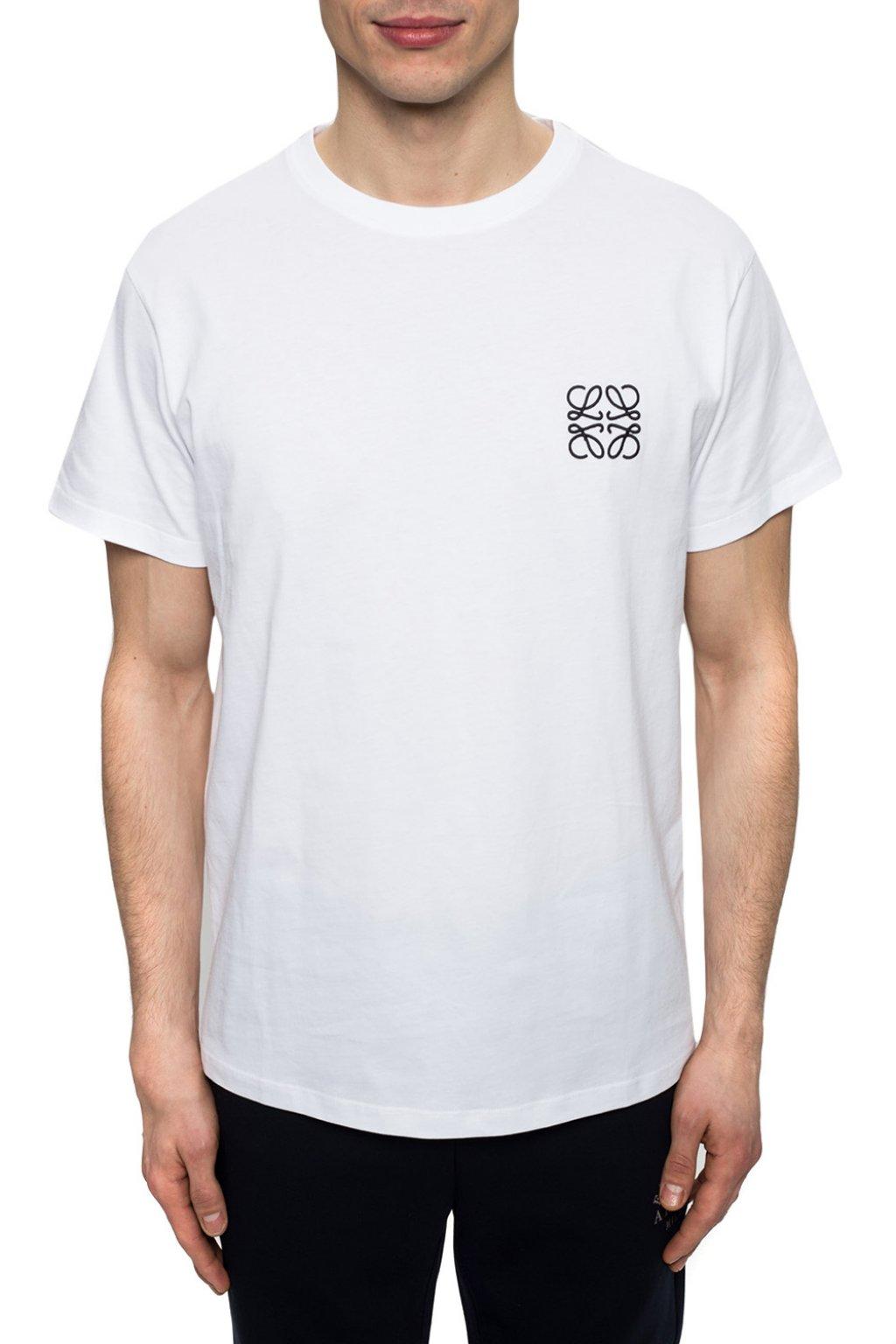 Loewe Cotton Logo-embroidered T-shirt White for Men - Lyst