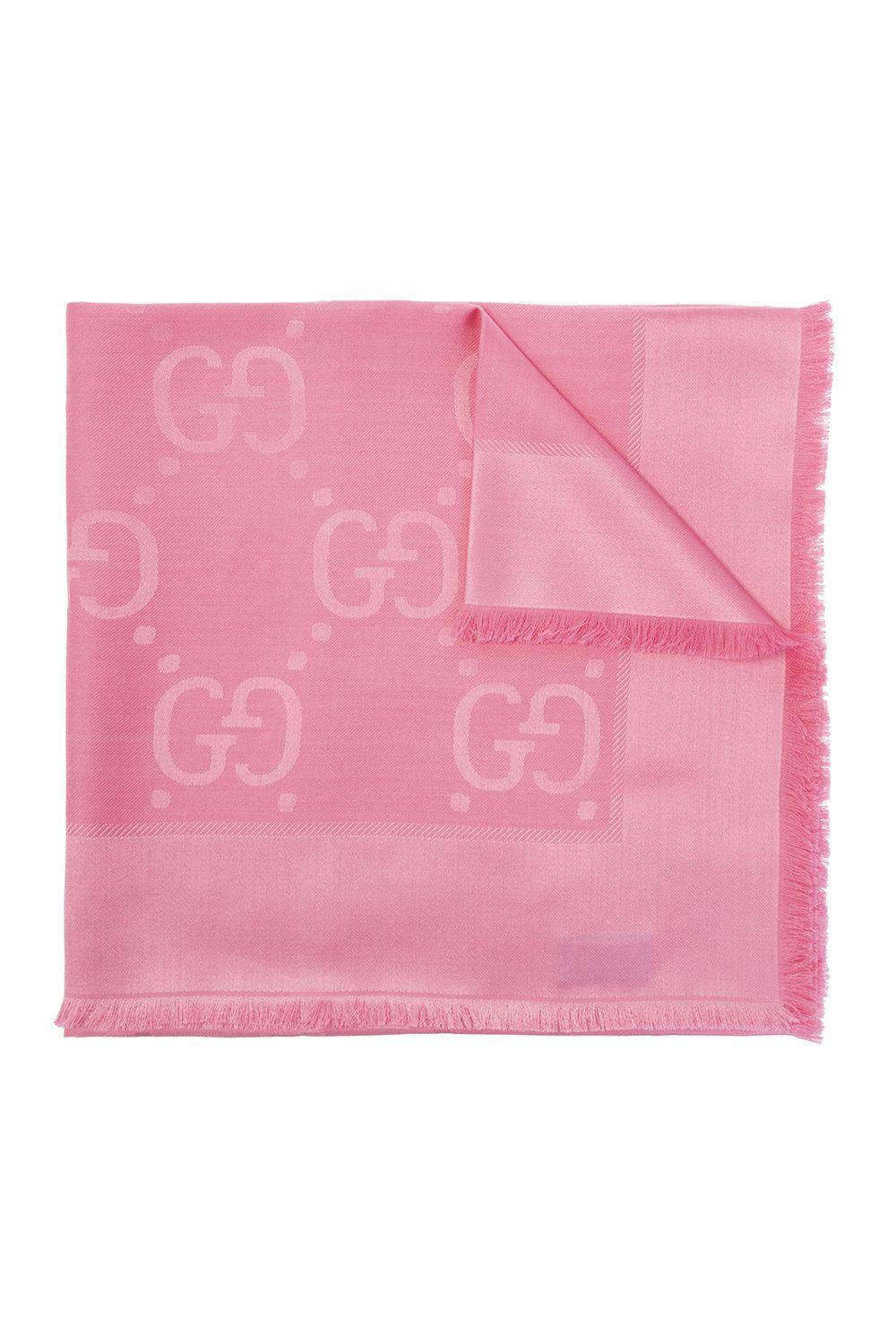 Gucci Shawl With Logo Pattern in Pink | Lyst
