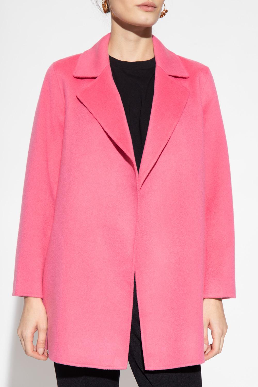 Theory Wool Coat in Pink | Lyst