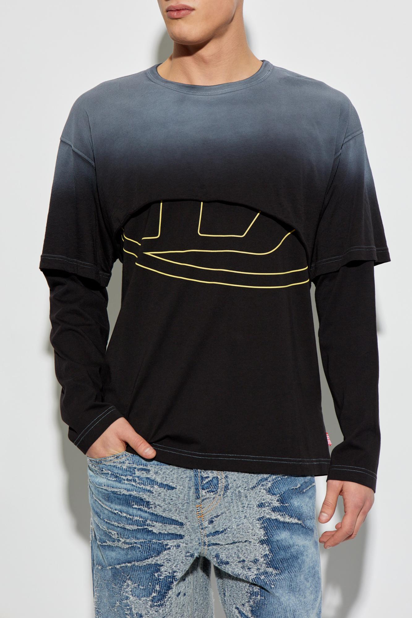【DIESEL】t-besh-cut DIESEL Long Sleeve T-shirt T-besh-cut, in Black for Men | Lyst