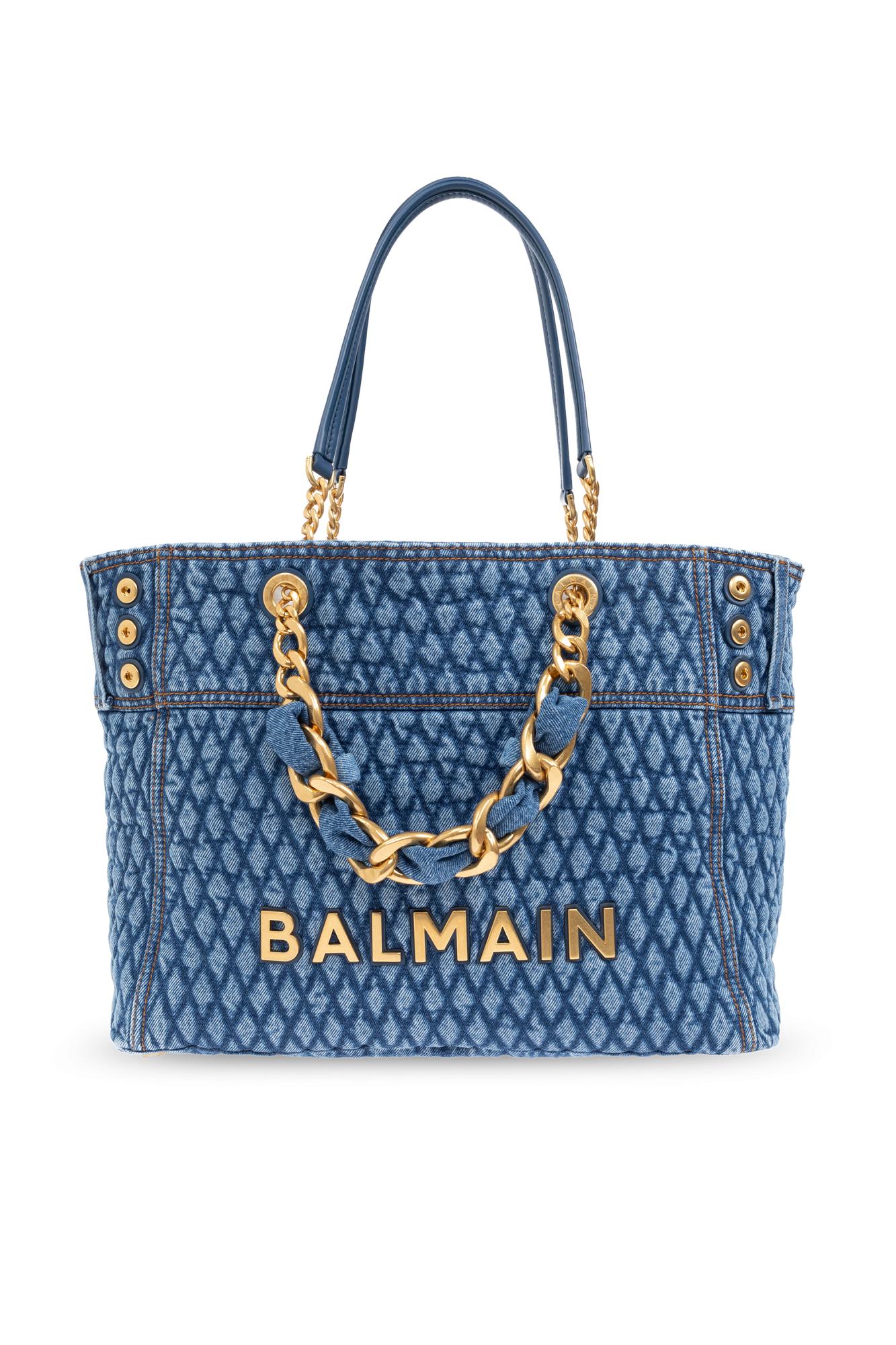 【関税＆送料込み】Balmain 1945 Soft Shopper Bag 1945 Soft tote bag in grained calfskin pink - Women | BALMAIN