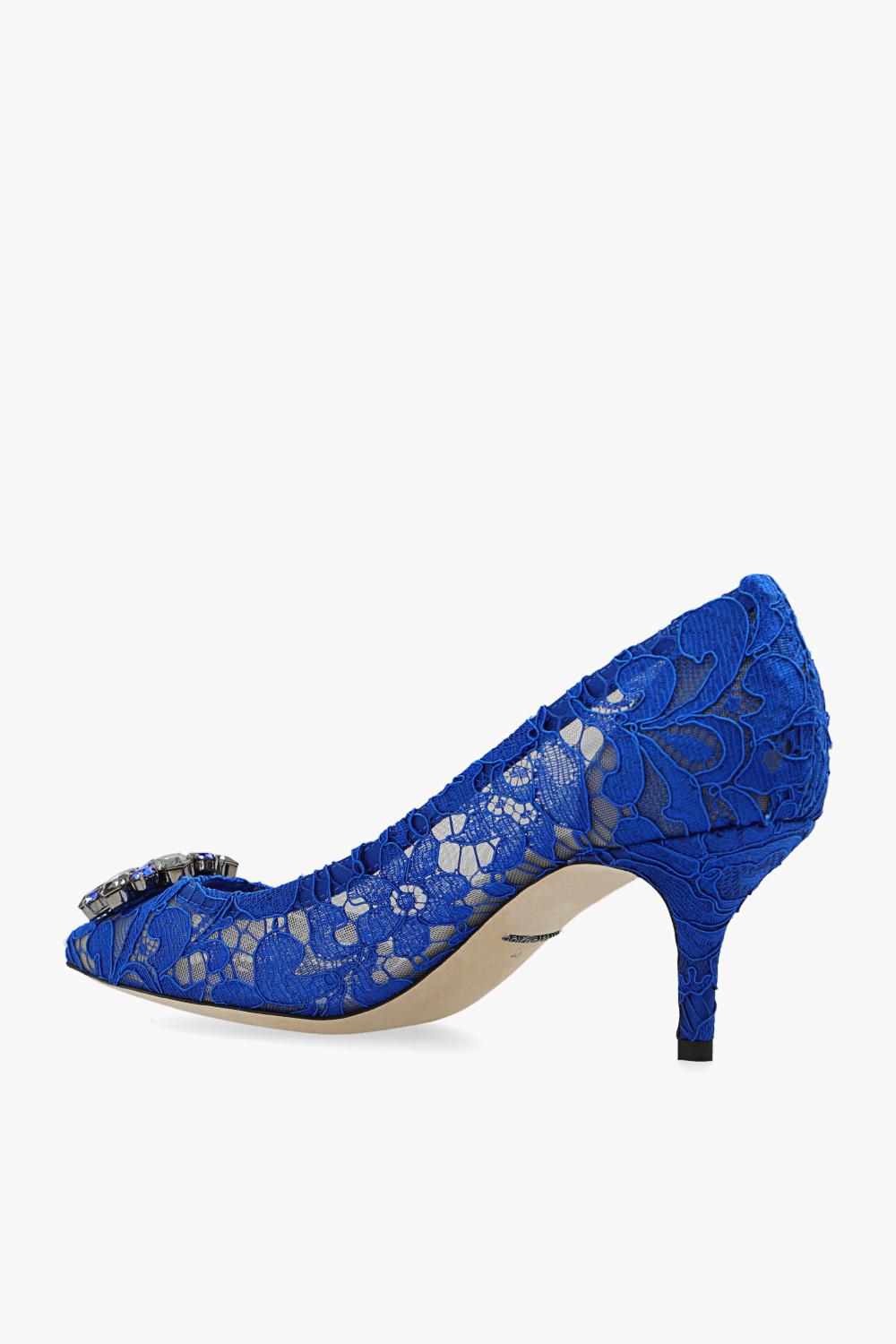 Dolce & Gabbana 'bellucci' Lace Stiletto Pumps in Blue | Lyst