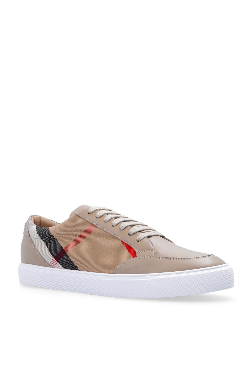 Burberry Leather 'new Salmond' Sneakers in Beige (Natural) | Lyst