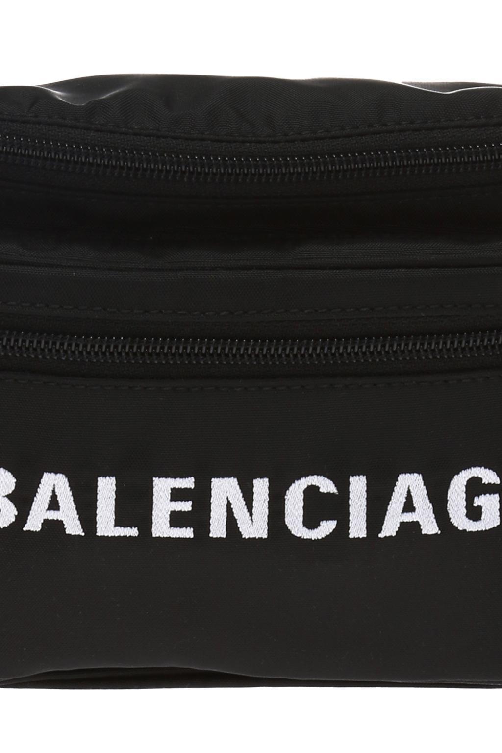 Balenciaga 'wheel' Waist Bag With Embroidered Logo in Black for