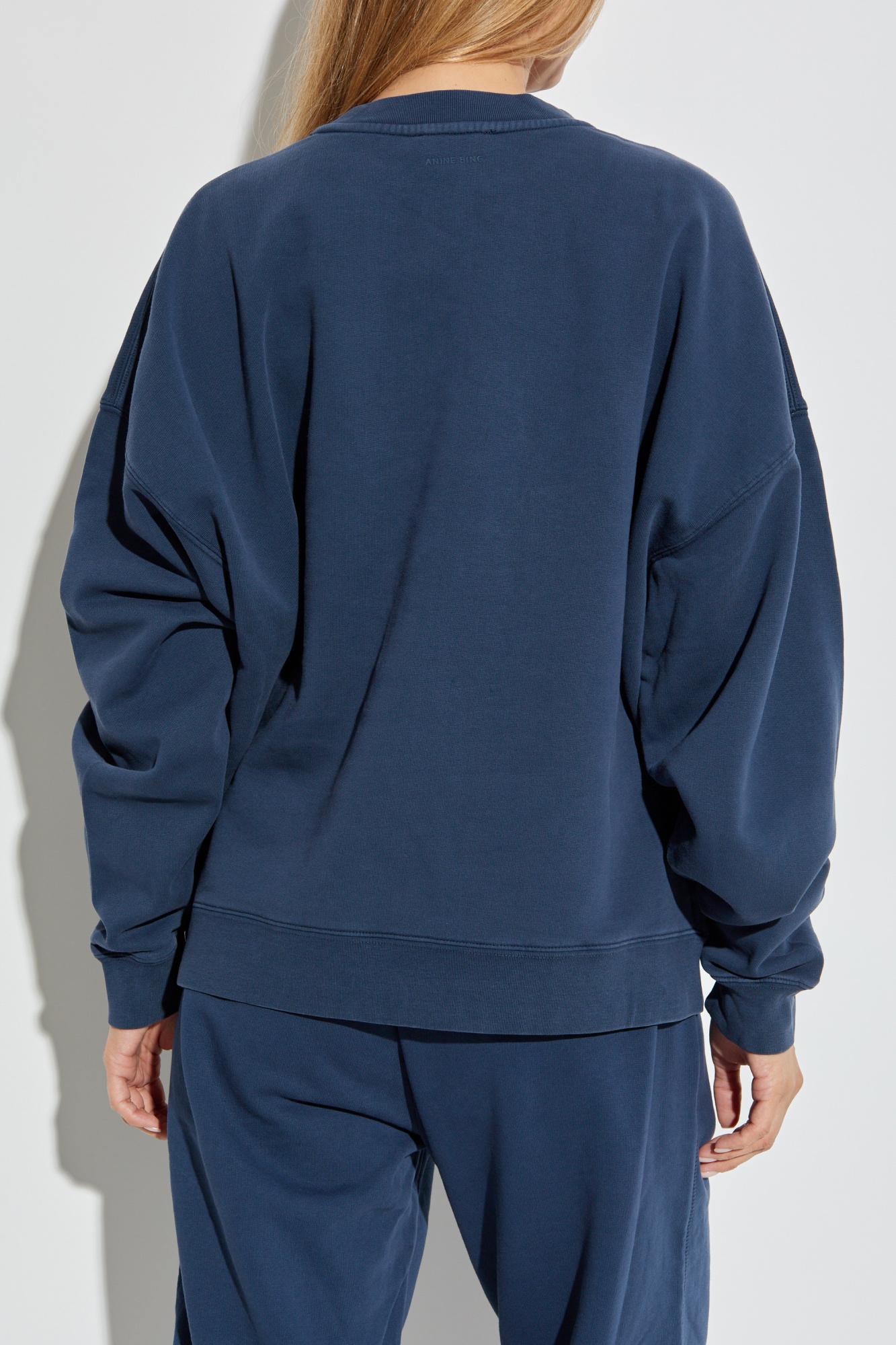ANINE BING ネイビー トレーナー アニン ビン オーバーサイズ クルー / ANINE BING OVERSIZED